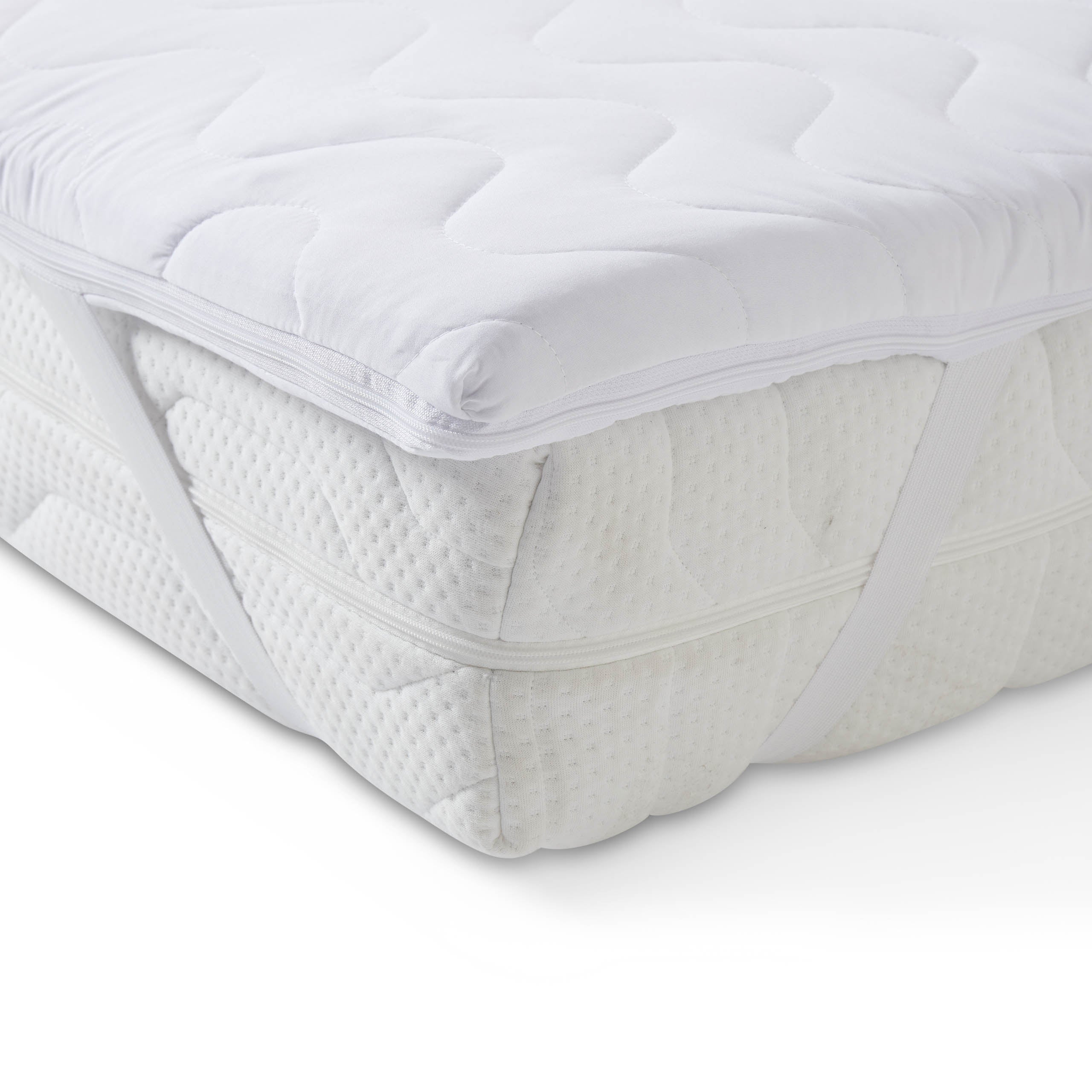 Matratzentopper Microfaser - 140 x 200 x 6,5 cm, weich, viskoelastisch, atmungsaktiv, abnehmbarer Bezug, passt sich Körperform an.