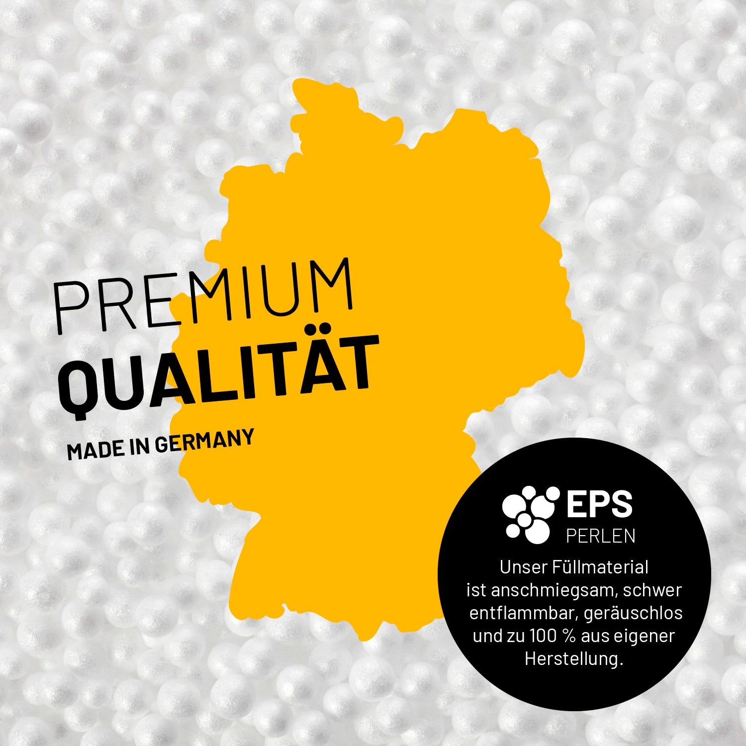 Sitzsack-Hocker/Pouf (50 L) in Braun mit hochwertigen EPS-Perlen, made in Germany, für indoor & outdoor, langlebig und pflegeleicht.