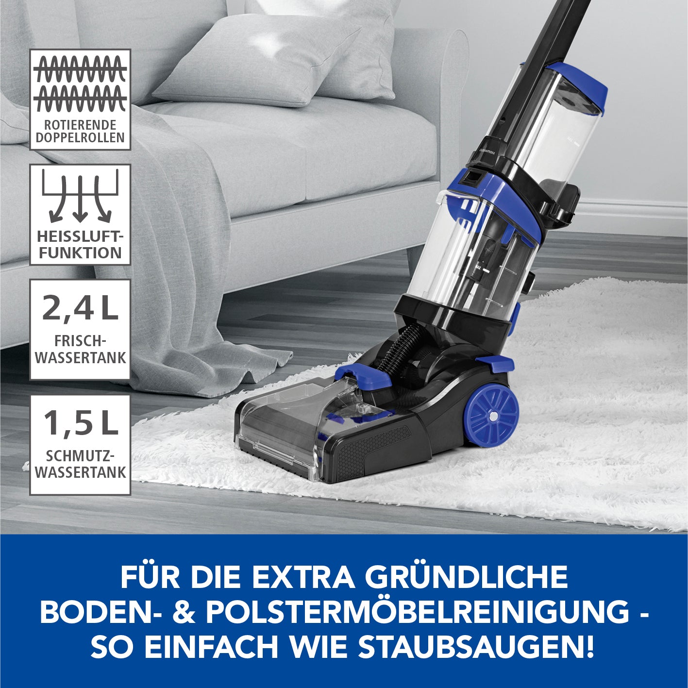 Teppich- & Bodenreiniger - schwarz/blau