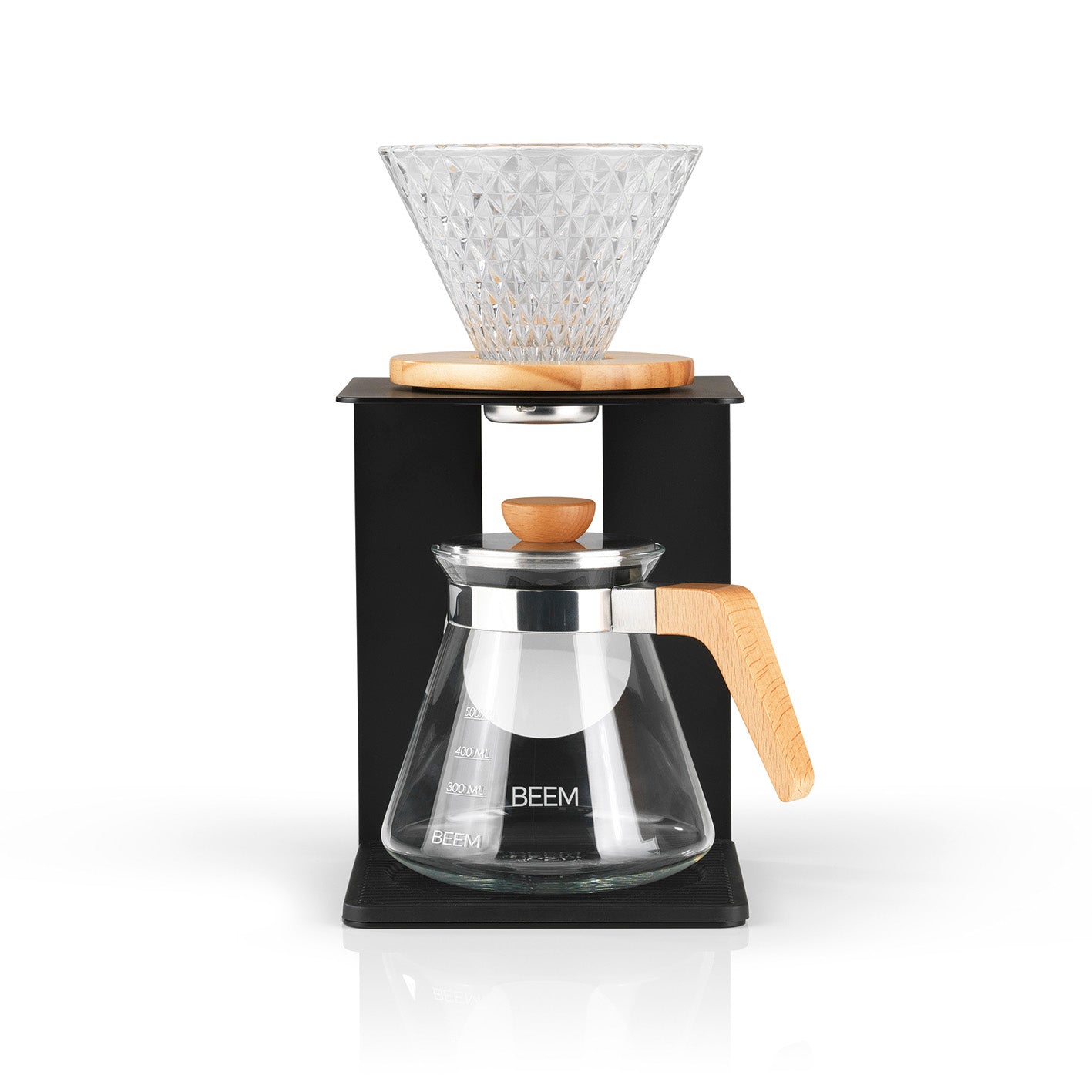 Kaffeebereiter Set Pour Over - 4-tlg. - 600 ml - schwarz/Edelstahl
