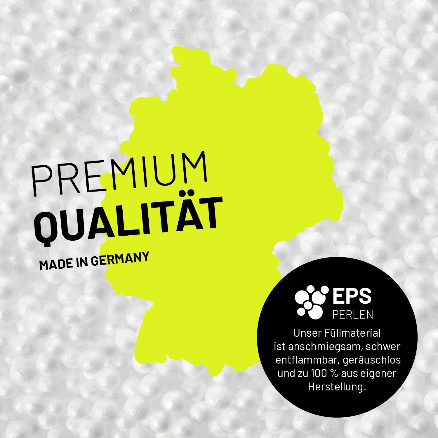 Sitzsack Drops (300 L) mit hochwertigen EPS-Perlen, Premium Qualität Made in Germany, für drinnen und draußen.