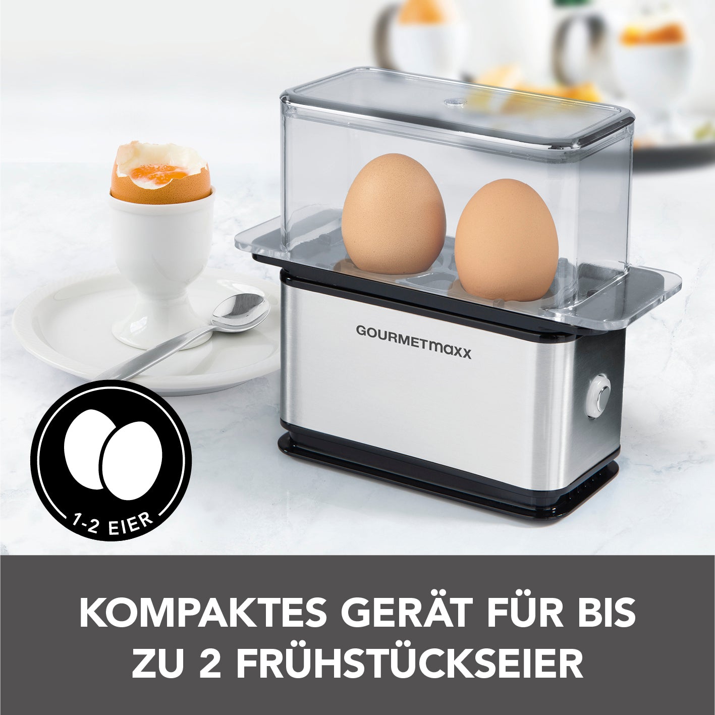 Eierkocher Kompakt - schwarz/silber