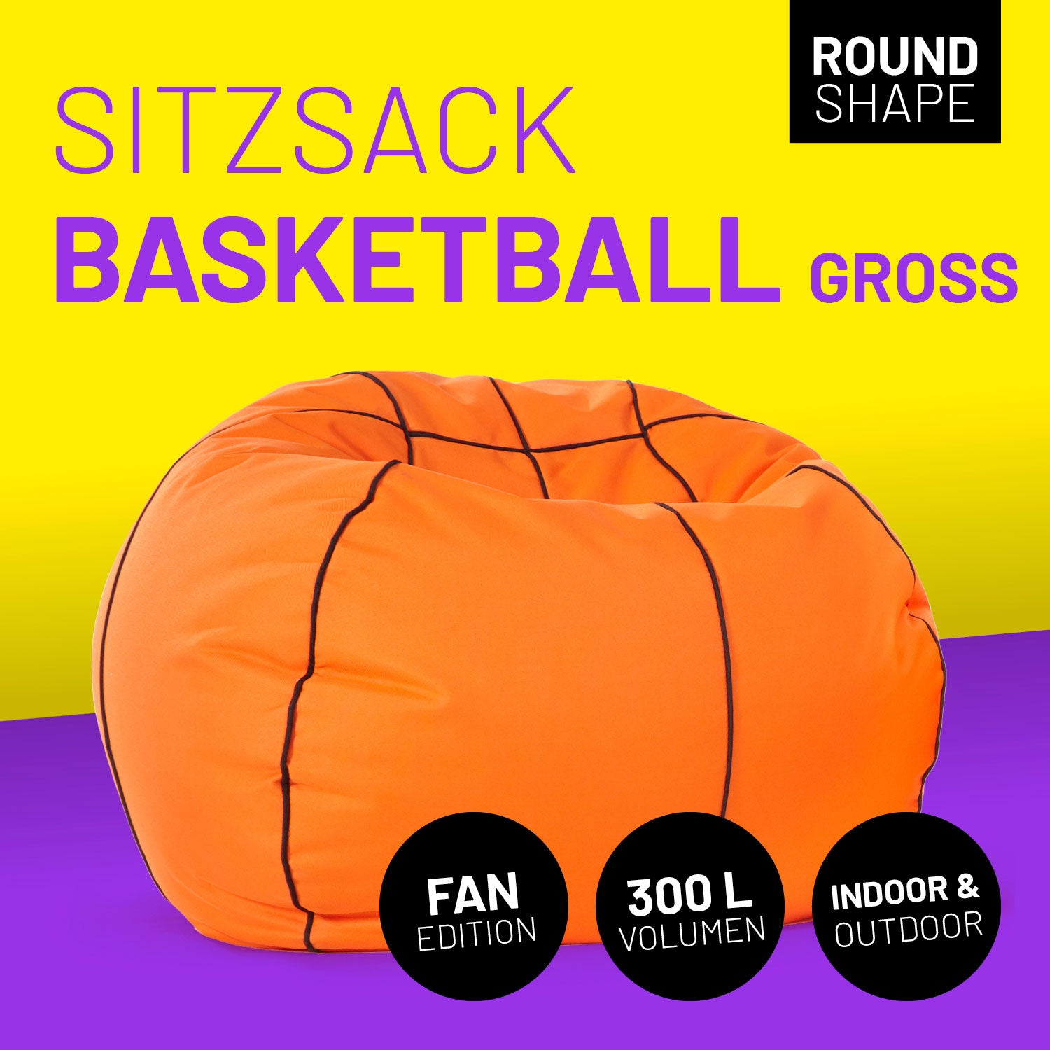 Luxury Basketball Sitzsack - Hochwertiges Sitzkissen aus der Comfortline - groß