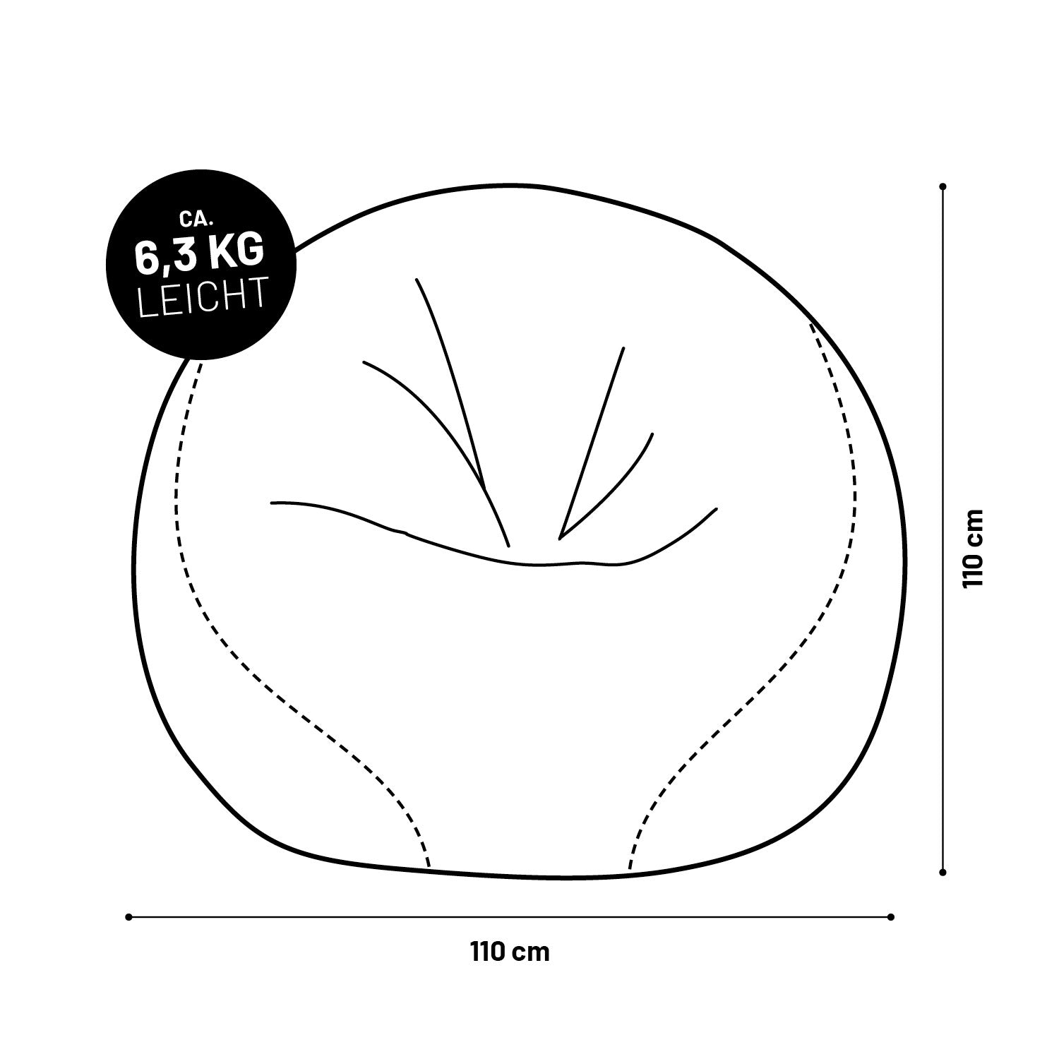 Luxury Fußball Sitzsack (300 L) mit 110x110 cm, leicht 6,3 kg, ergonomisch und vielseitig für indoor & outdoor geeignet.