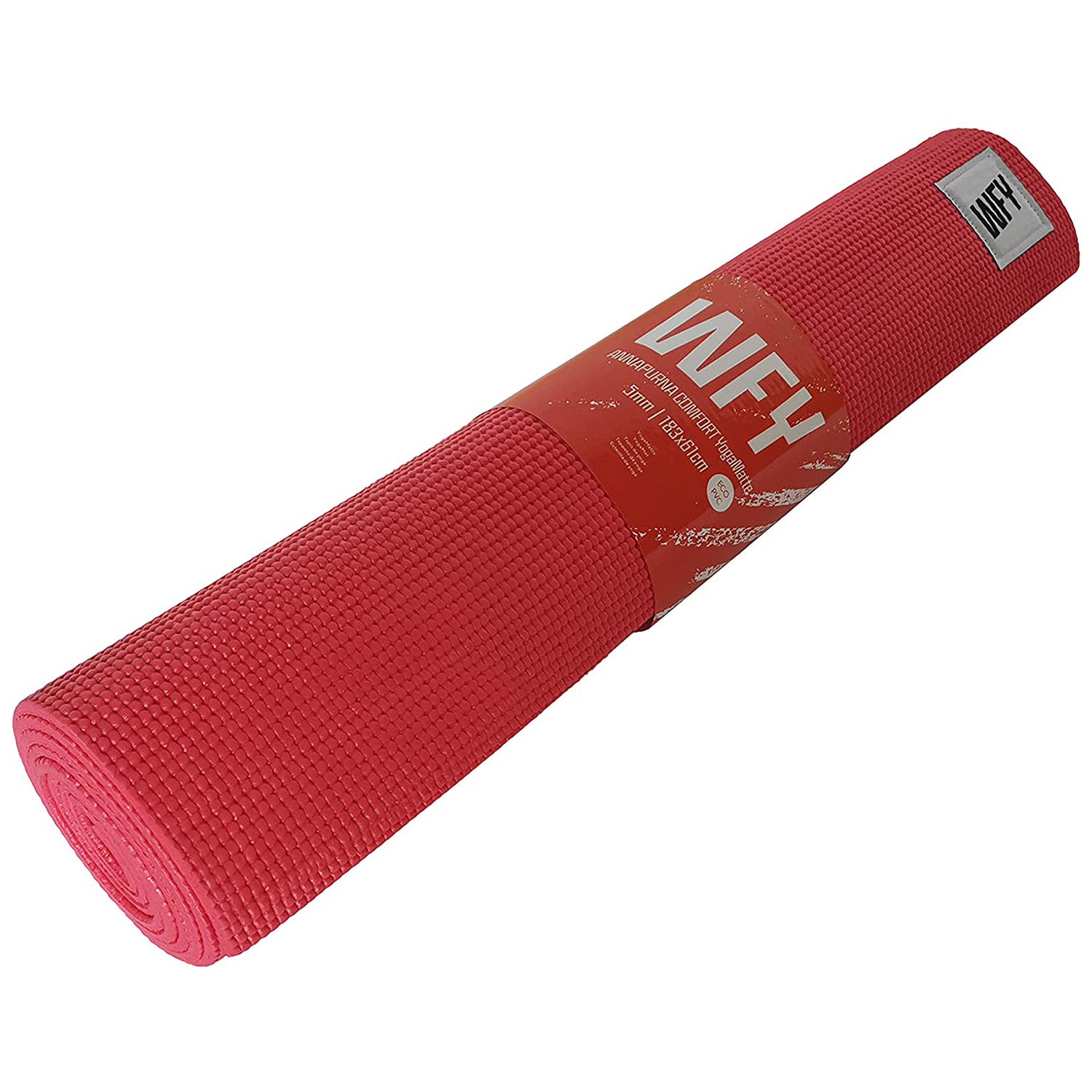 Fitnessmatte Yogamatte "Annapurna Comfort" - 183 x 61 cm, rot, rutschfest, weich, ideal für Pilates und Fitnessworkouts.