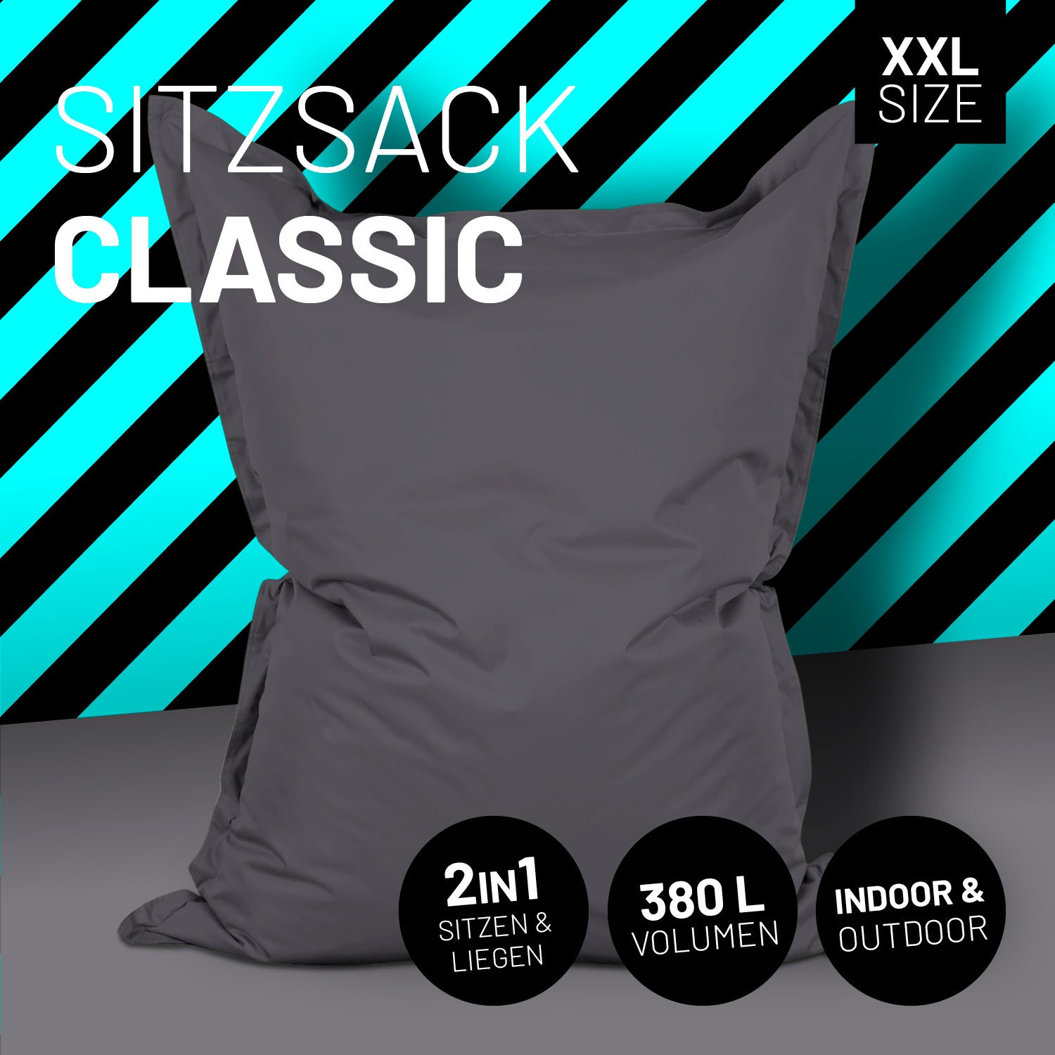 Sitzsack Classic XXL (380 L) - In- & outdoor - Anthrazit