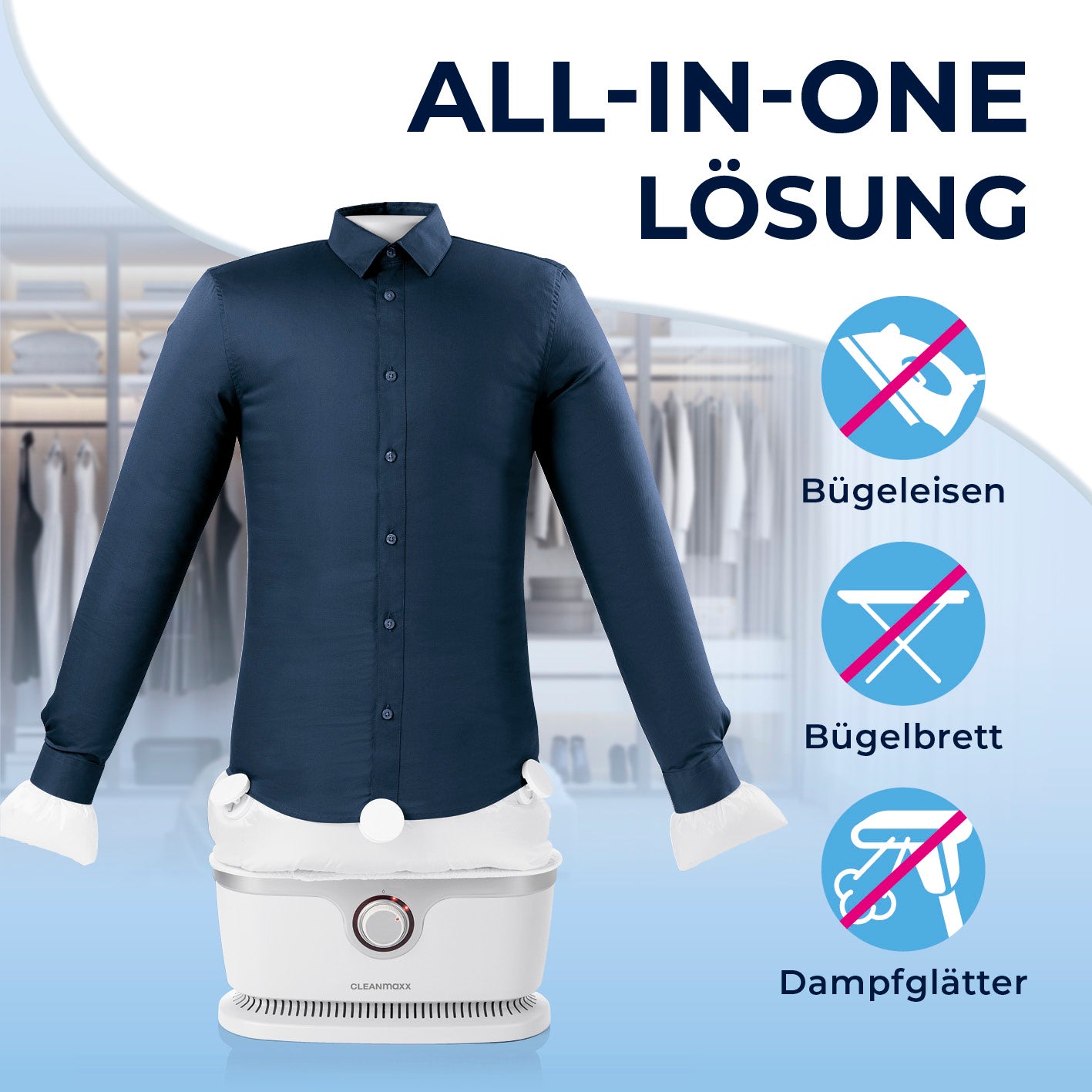 Hemdenbügler PRO - Weiß/Silber