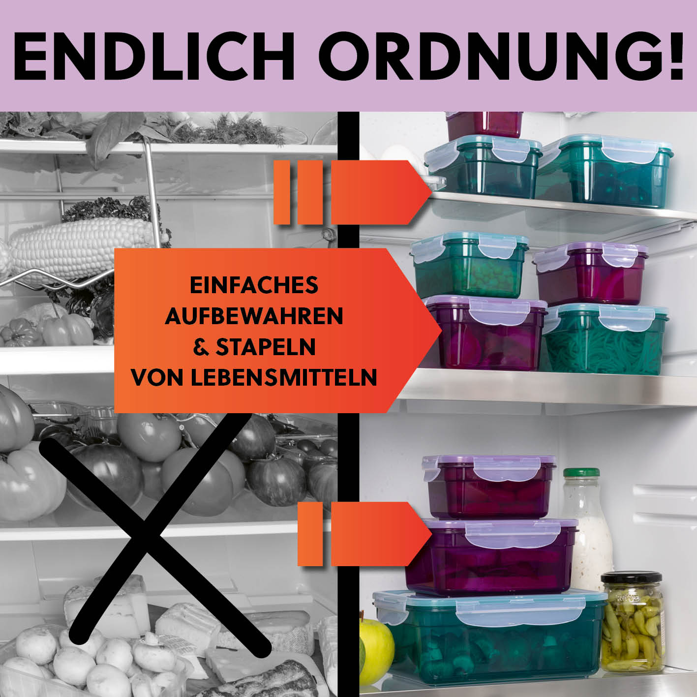 Frischhaltedosen Klick-it, 28-tlg., Lila