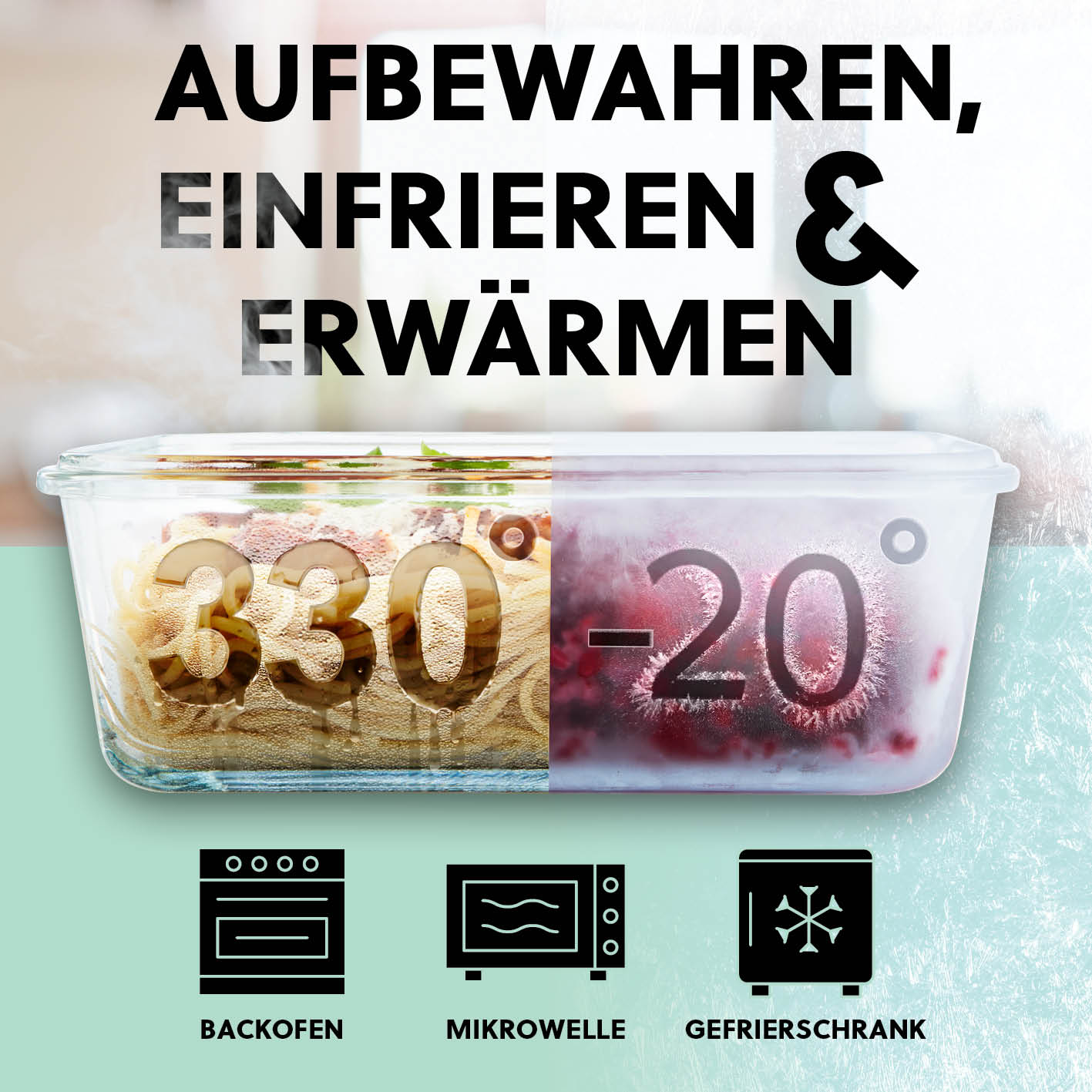 Frischhaltedosen Klick-it, 8-tlg., Mint