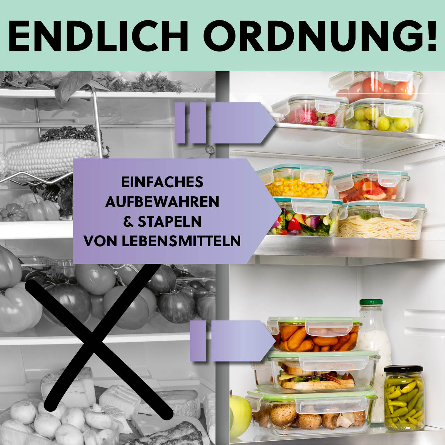 Frischhaltedosen Klick-it, 8-tlg., Mint