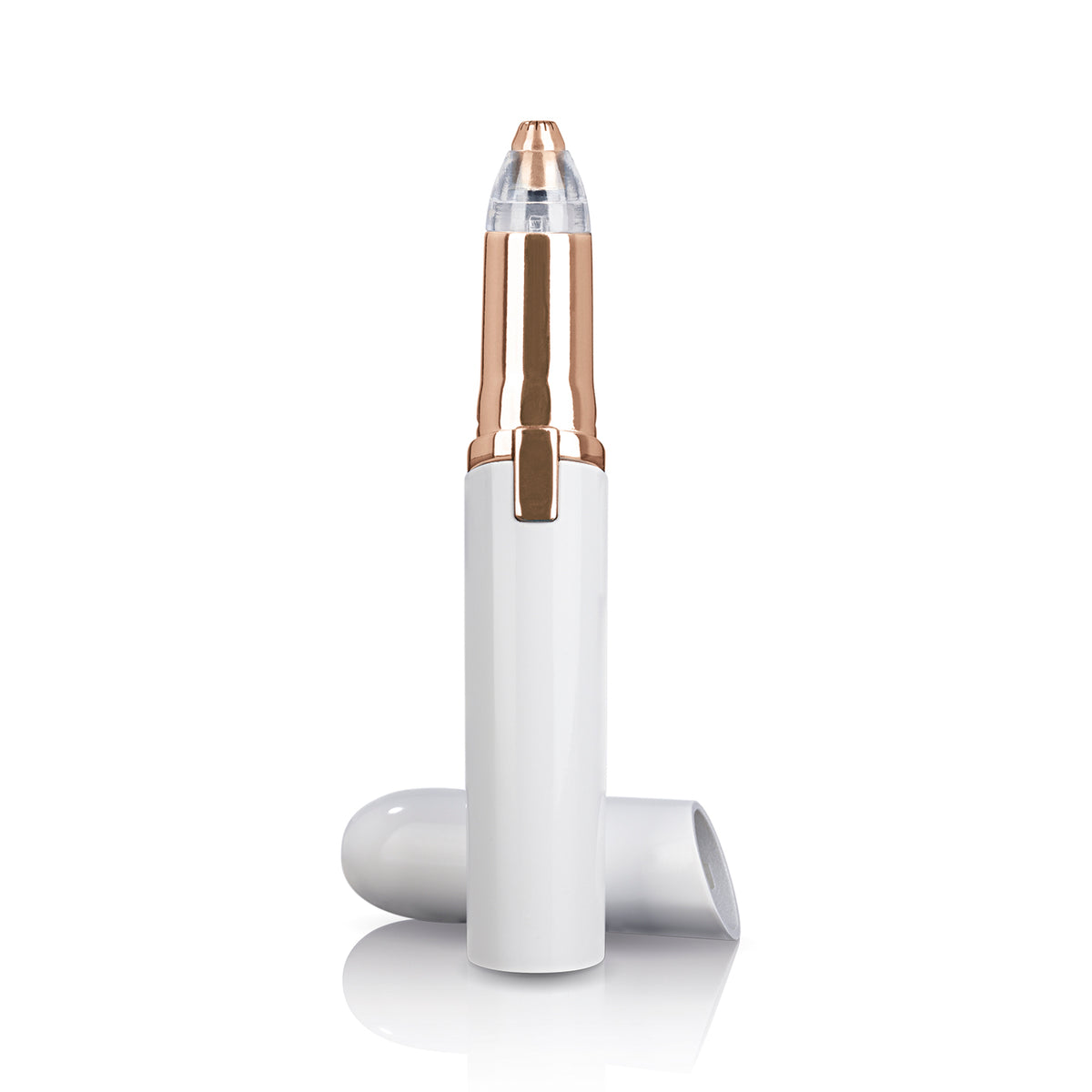 Haarentferner "Perfect Shave" in Weiß mit roségoldfarbenem Aufsatz