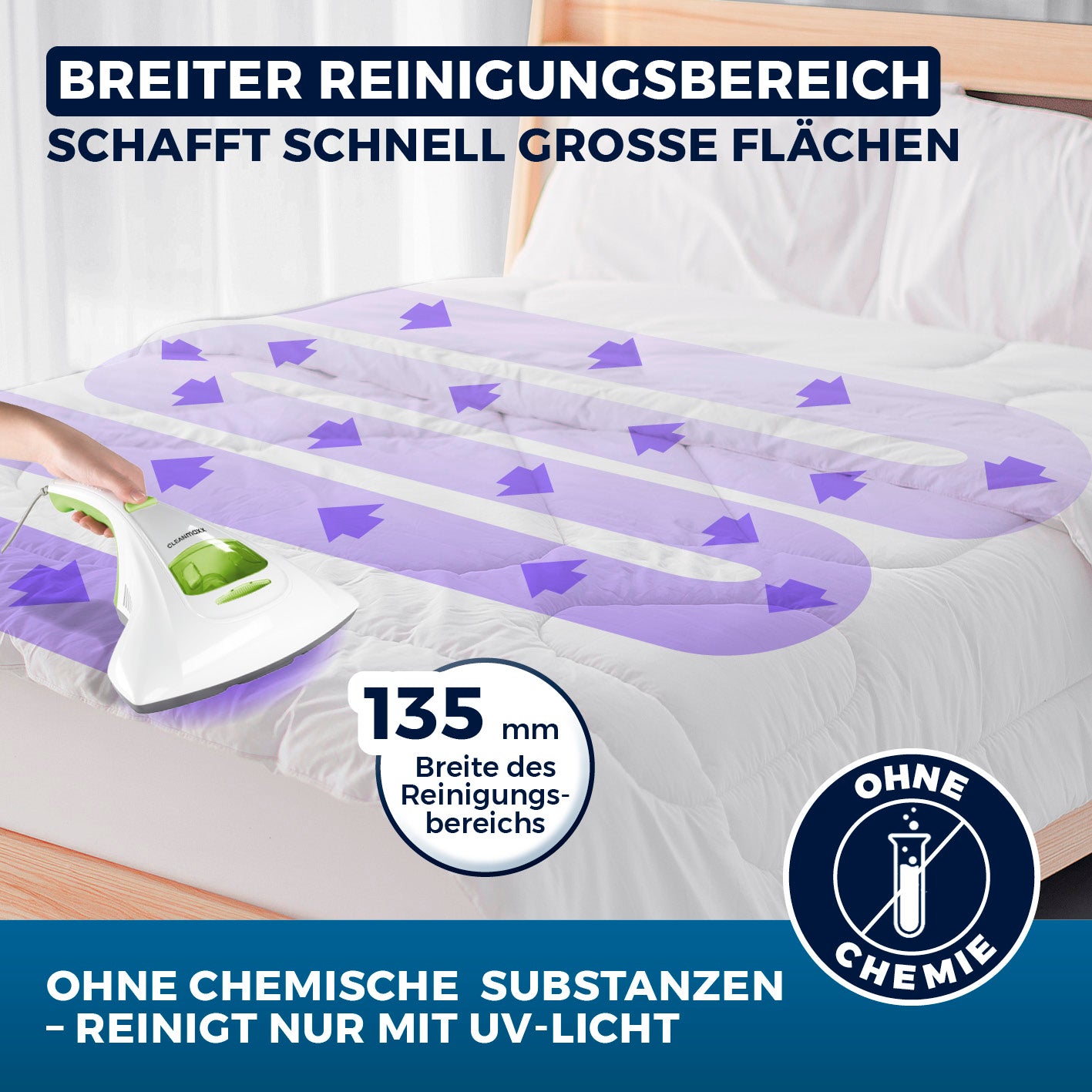 Milbensauger Vibration - Weiß/Limegreen