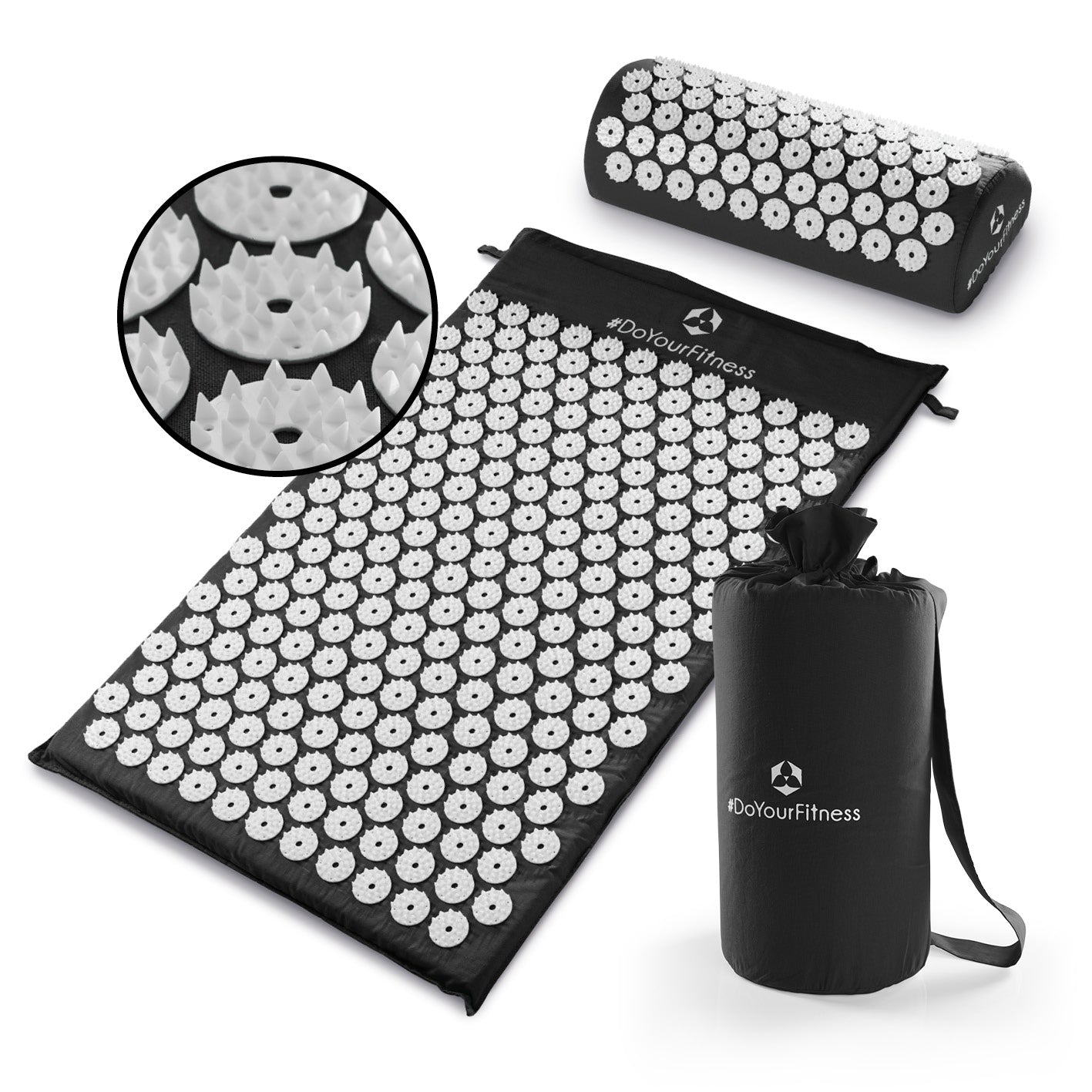 Akupressur-Set Jimuta - 20 x 20 x 42 cm - schwarz