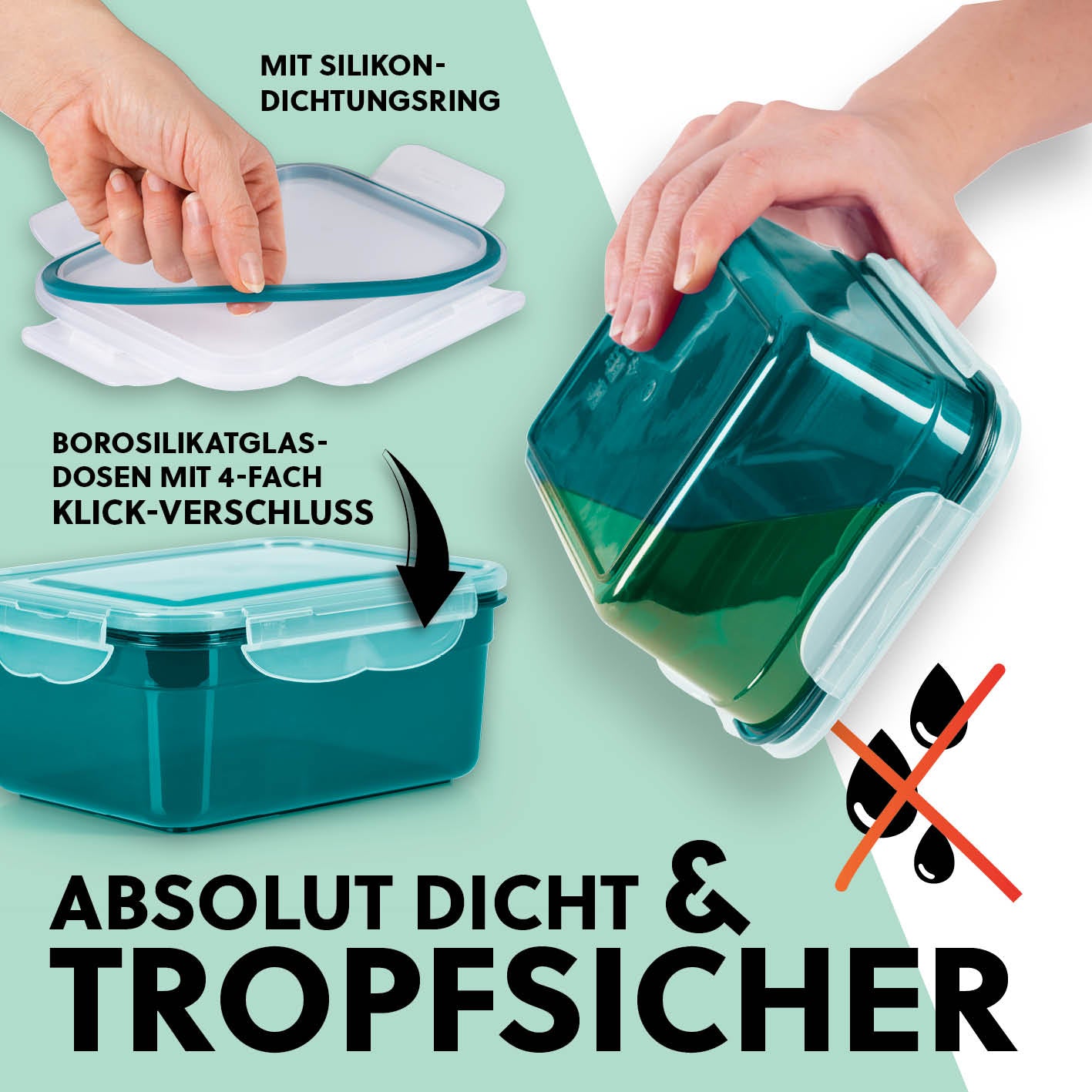 Frischhaltedosen Klick-it, 14-tlg., Smaragd