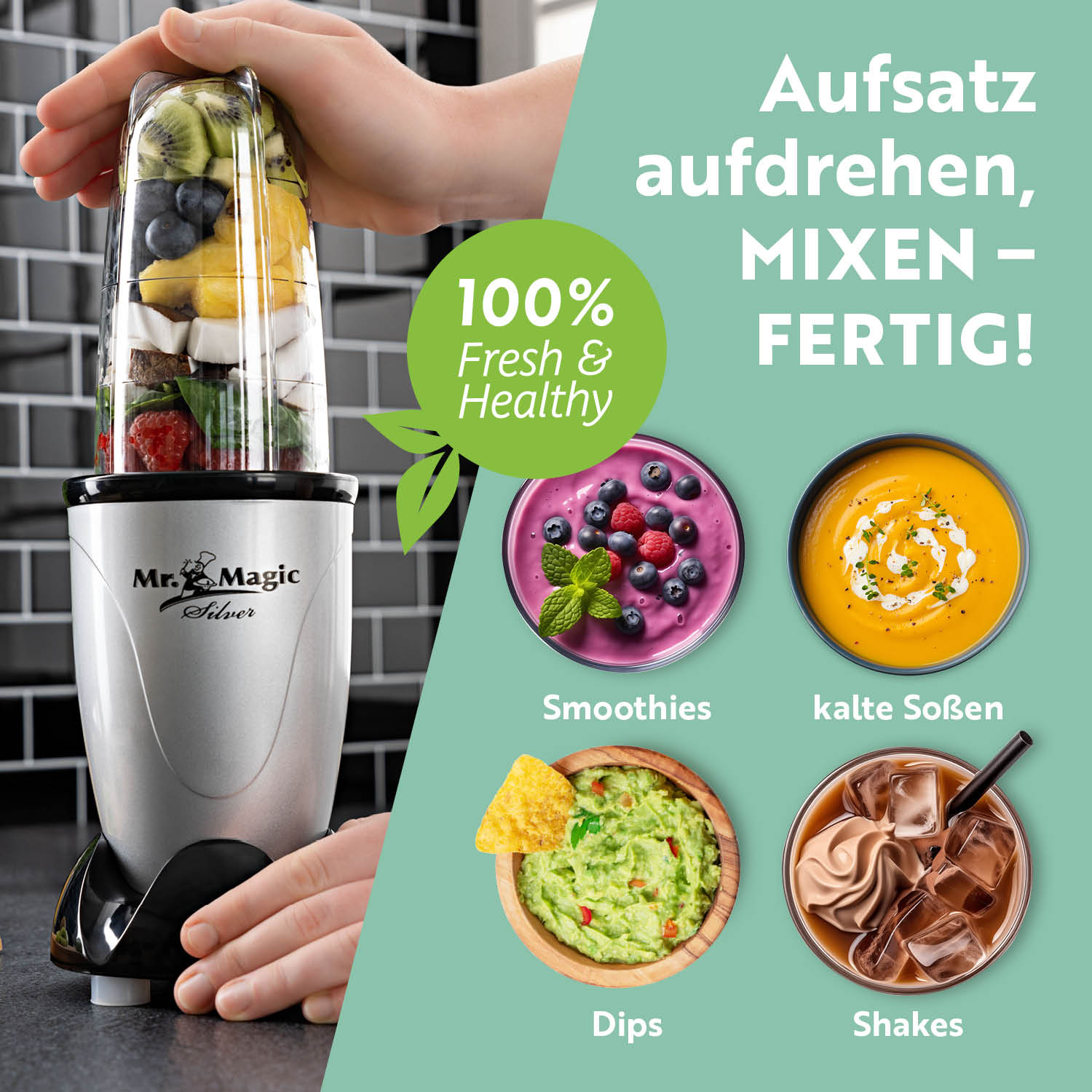 Mr. Magic Mixer Silber/Schwarz