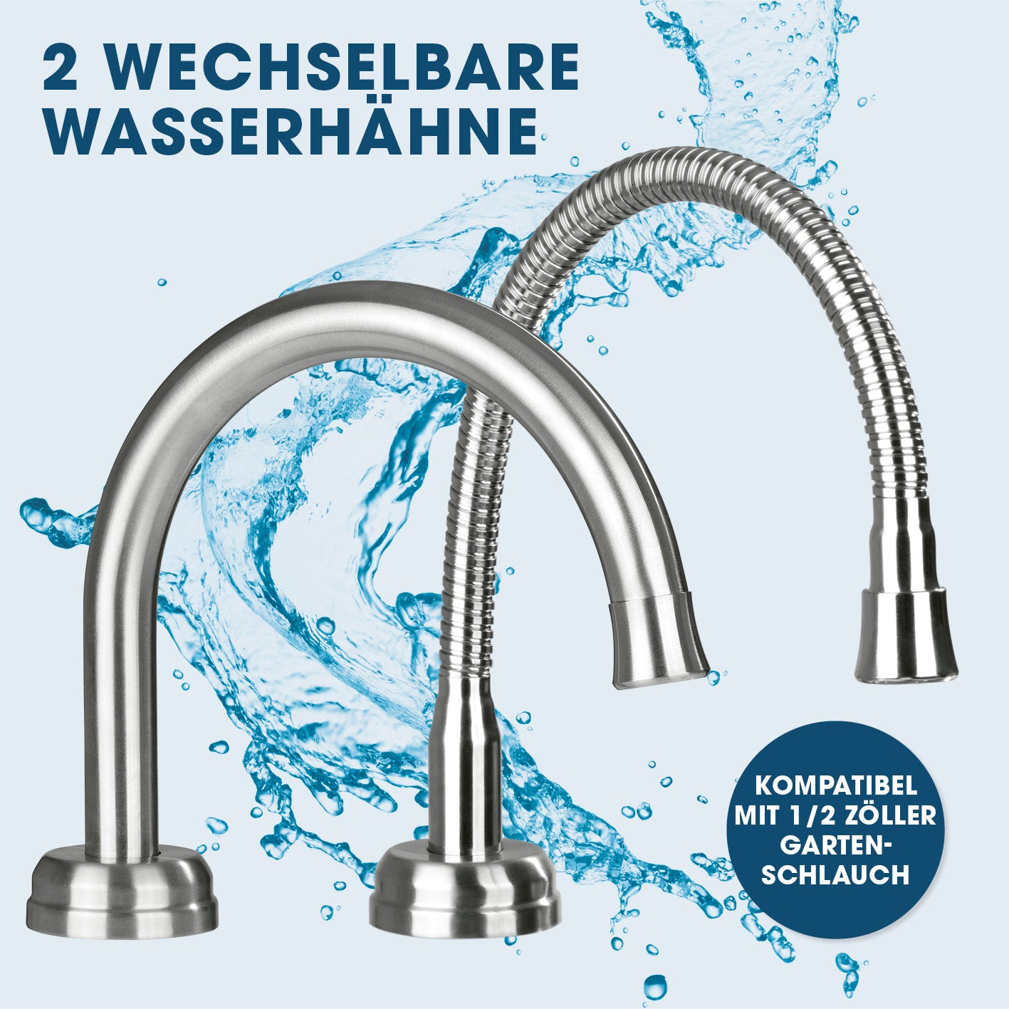elektrische Edelstahl-Armatur mit integriertem Durchlauferhitzer