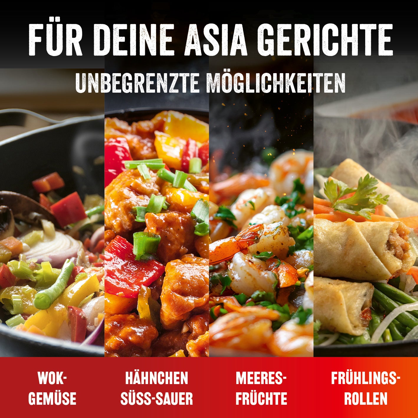 Grillwok aus emailliertem Gusseisen für vielseitiges asiatisches Grillen auf Gas- und Holzkohlegrills.