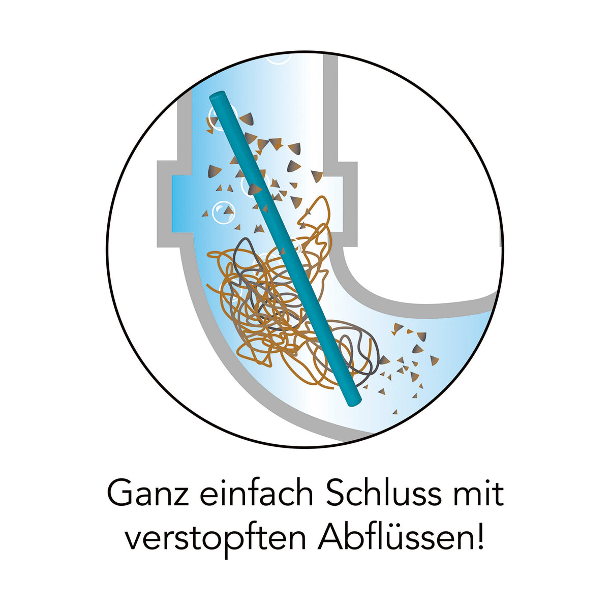 Abflussreiniger-Stick Meeresbrise - 50er-Set blau entfernt Haare aus verstopftem Abfluss