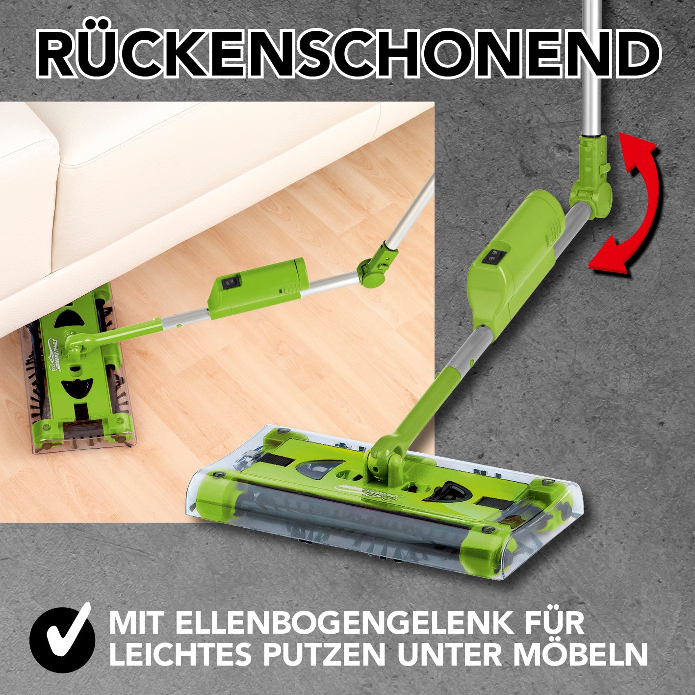 Swivel Sweeper G 2 Akkubesen kabellos - Limegreen