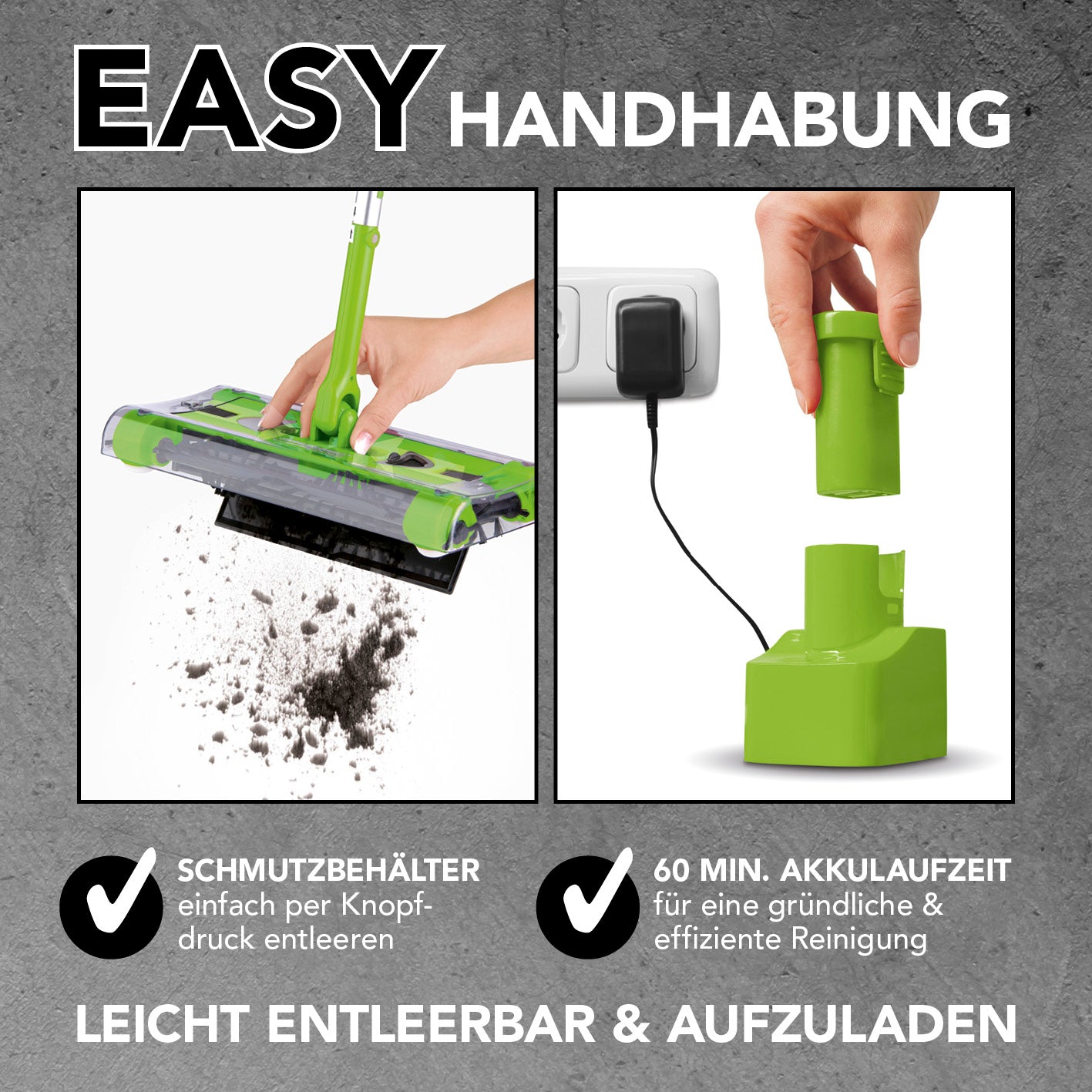 Swivel Sweeper G 2 Akkubesen kabellos - Limegreen
