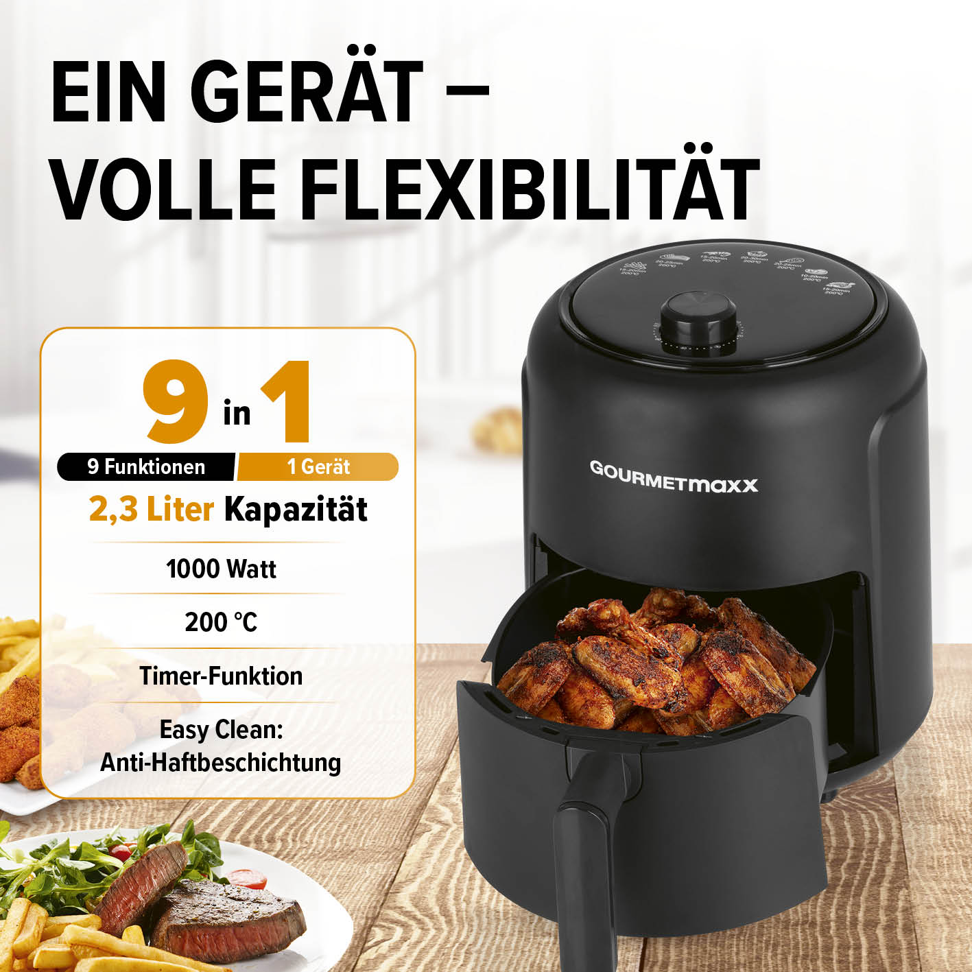 Heißluftfritteuse 2,3l
