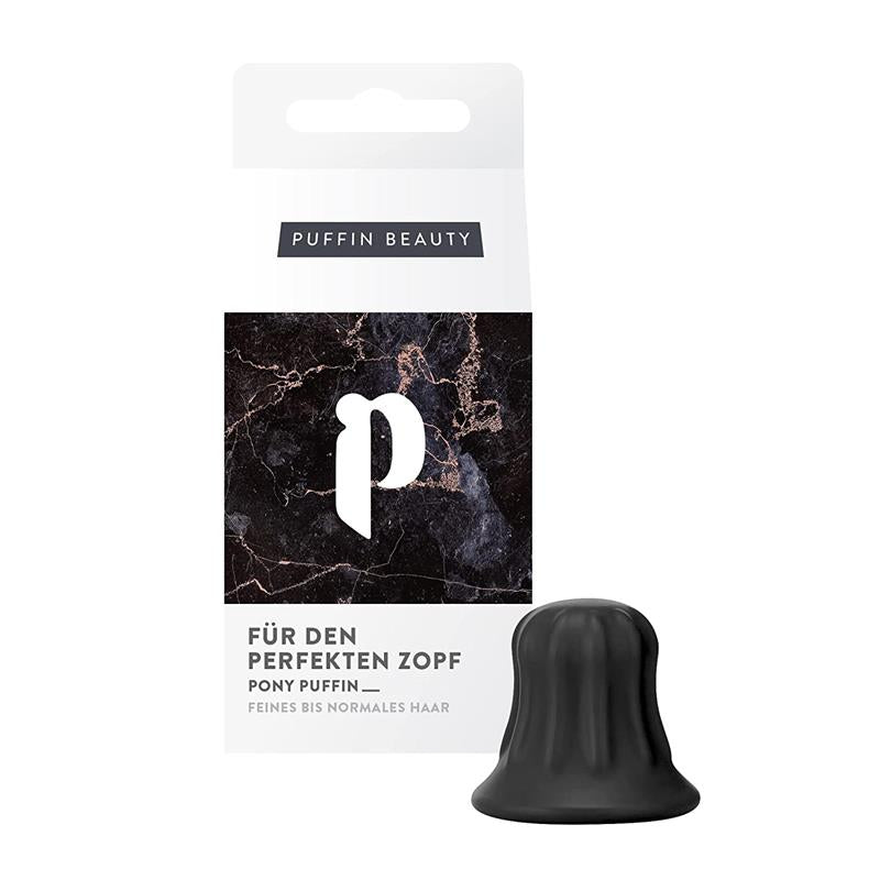 Pony Haarclip von Puffin Beauty für den perfekten Zopf, geeignet für feines bis normales Haar, schwarz und kompakt.