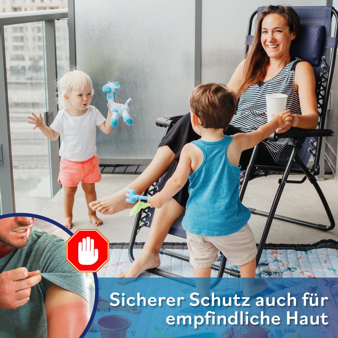 EASYmaxx Sonnenschirm - rechteckig, grau