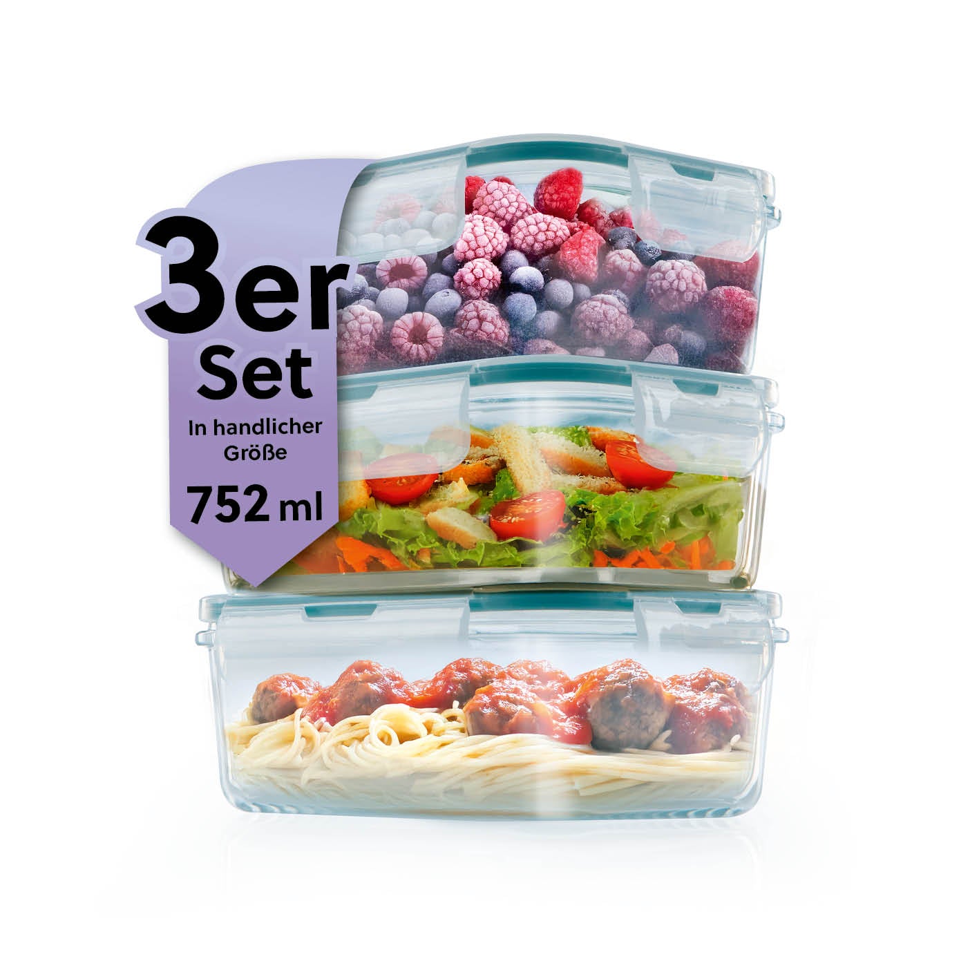 Frischhaltedosen Klick-it, 6-tlg., Mint