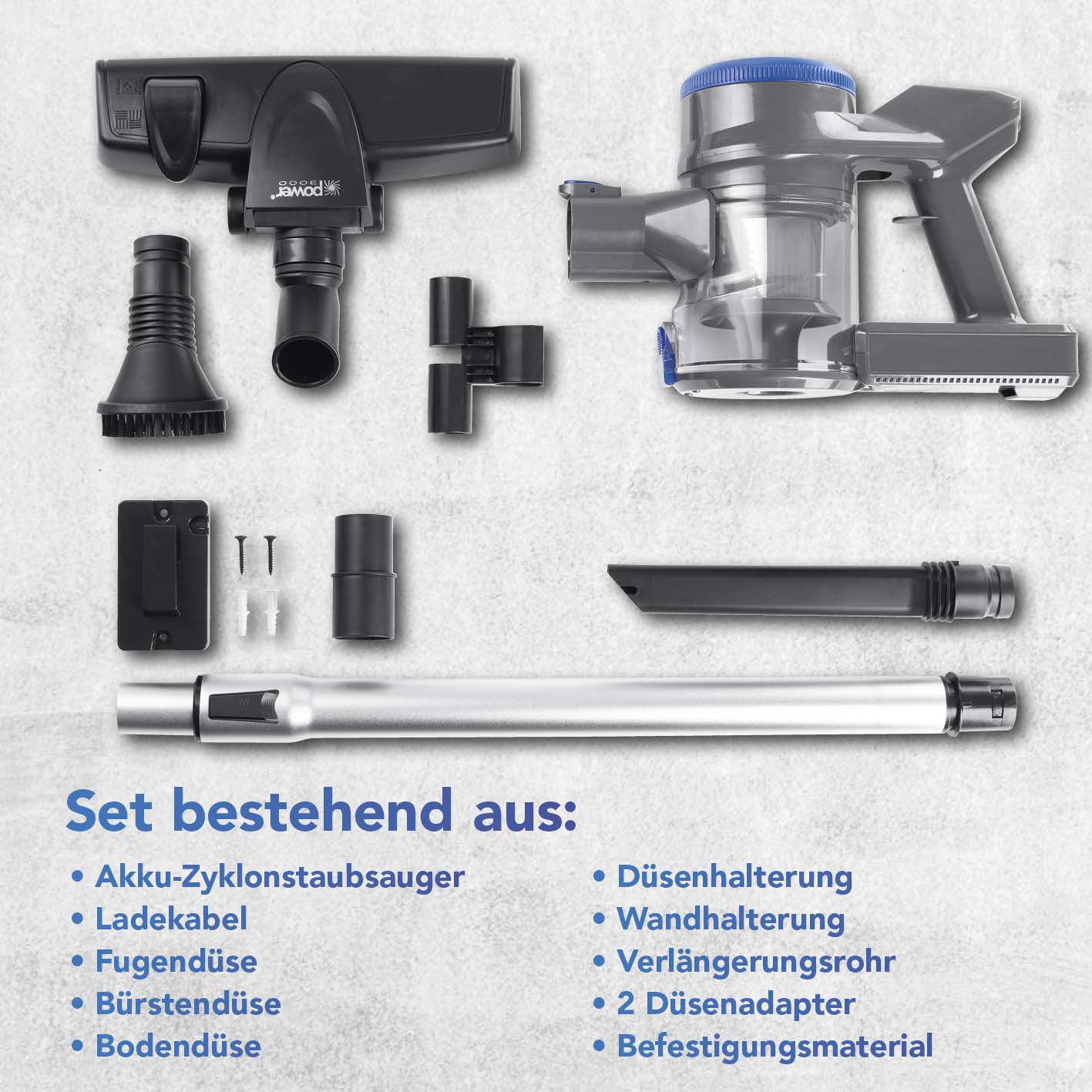 Akku-Hand- & Bodenstaubsauger - anthrazit/blau