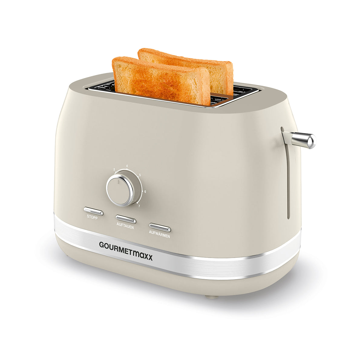 Toaster - Vanille in Creme mit zwei goldbraun getoasteten Brotscheiben