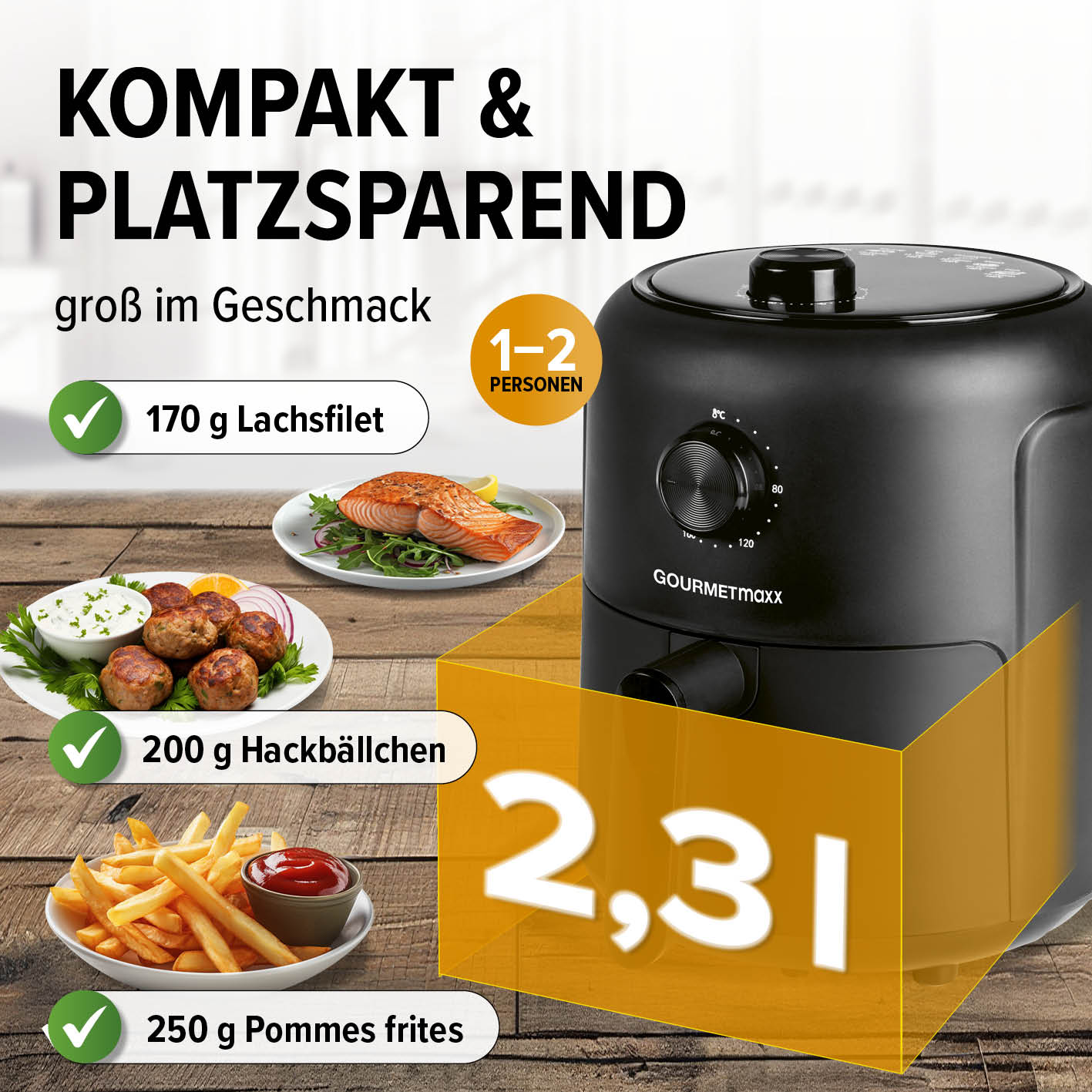 Heißluftfritteuse - 2,3 l