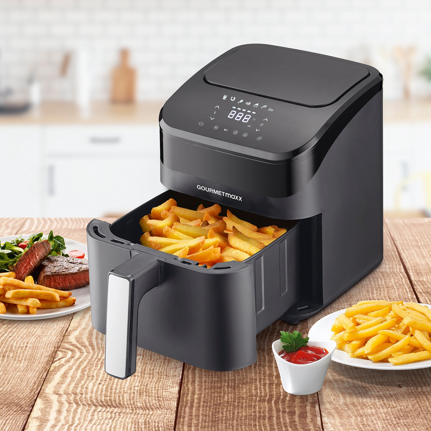GOURMETmaxx Heißluft-Fritteuse Digital 4l 1400W schwarz