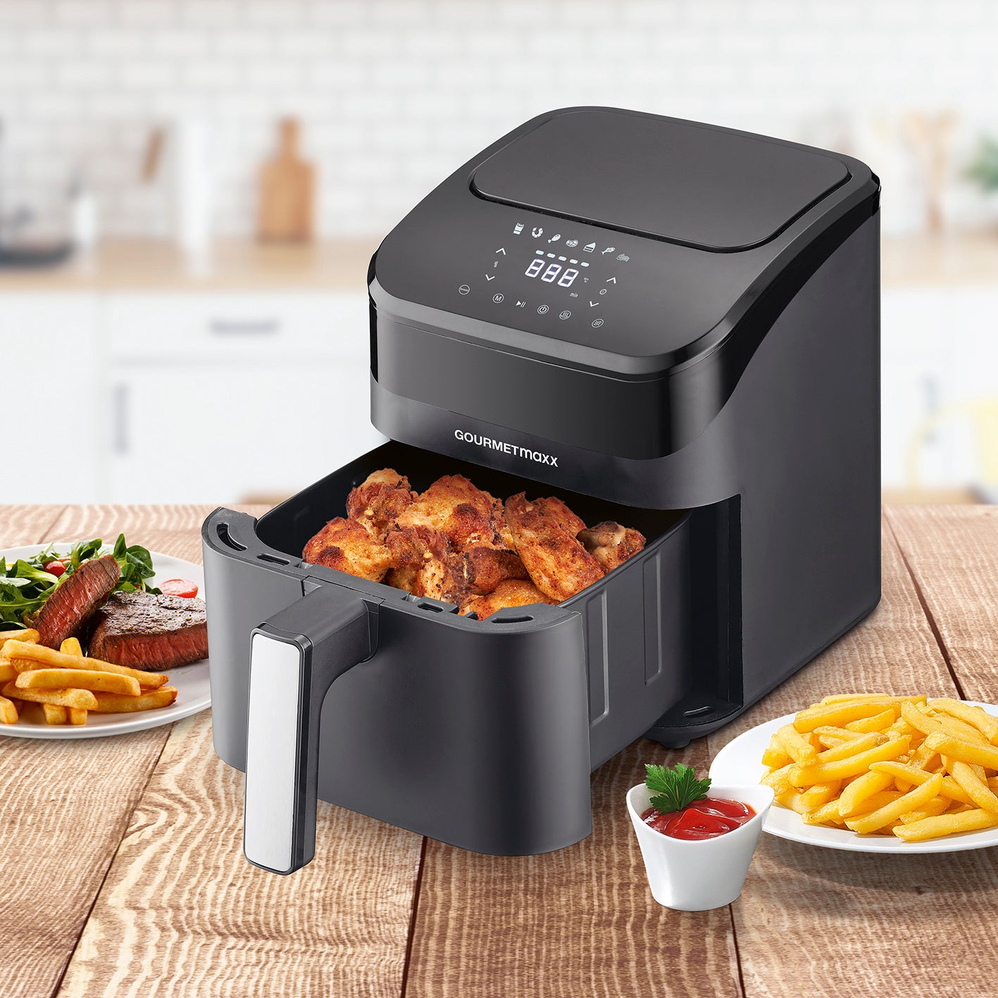 GOURMETmaxx Heißluft-Fritteuse Digital 4l 1400W schwarz