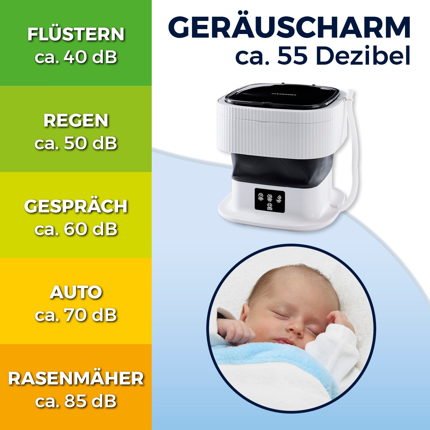 Faltbare Mini-Waschmaschine