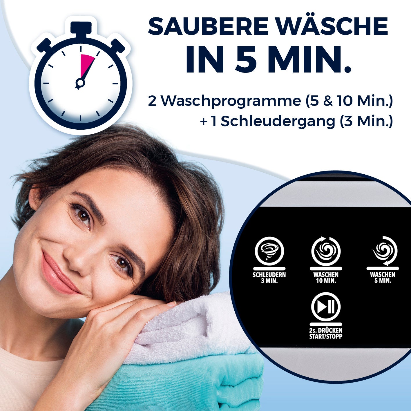 Faltbare Mini-Waschmaschine
