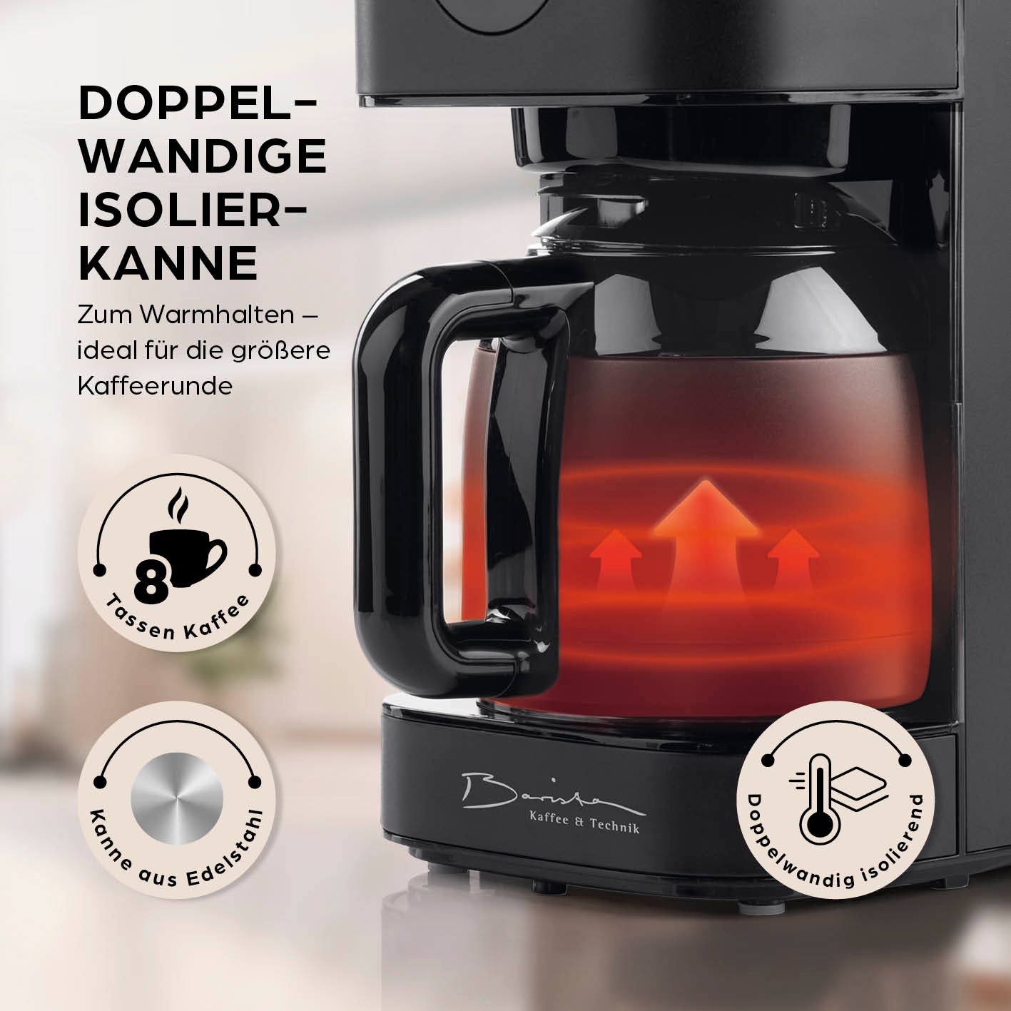 Filterkaffeemaschine Touch Iso - Schwarz