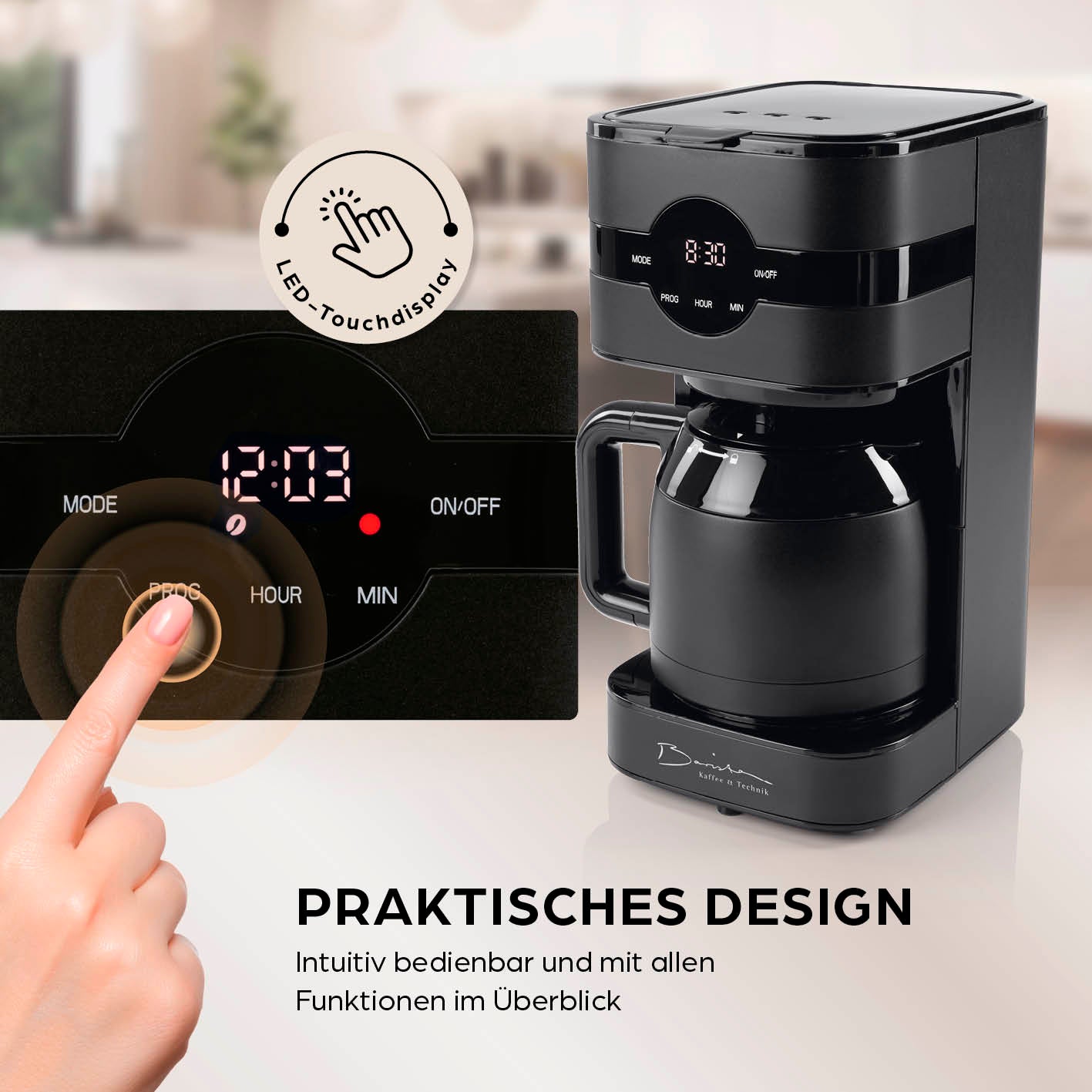 Filterkaffeemaschine Touch Iso - Schwarz