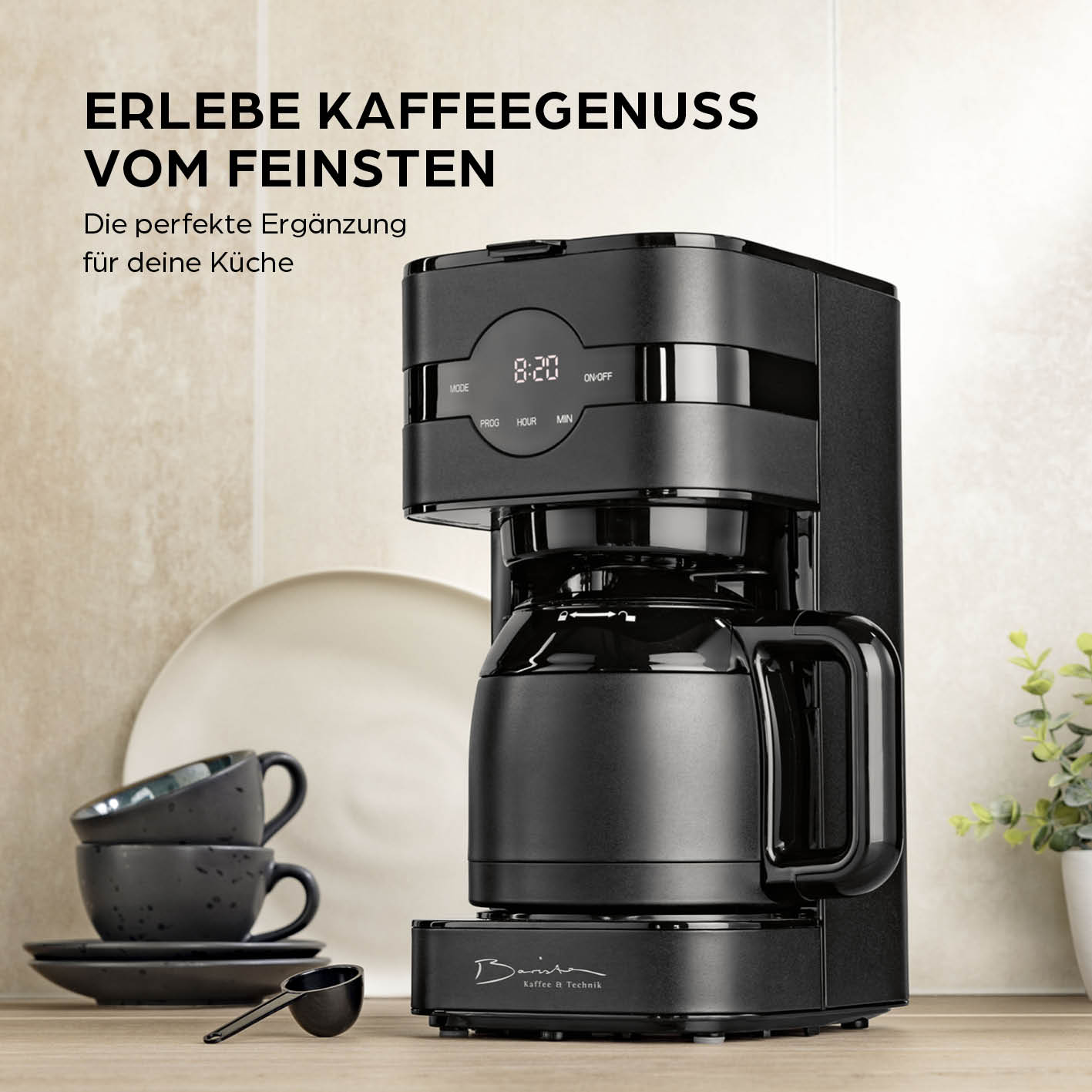 Filterkaffeemaschine Touch Iso - Schwarz
