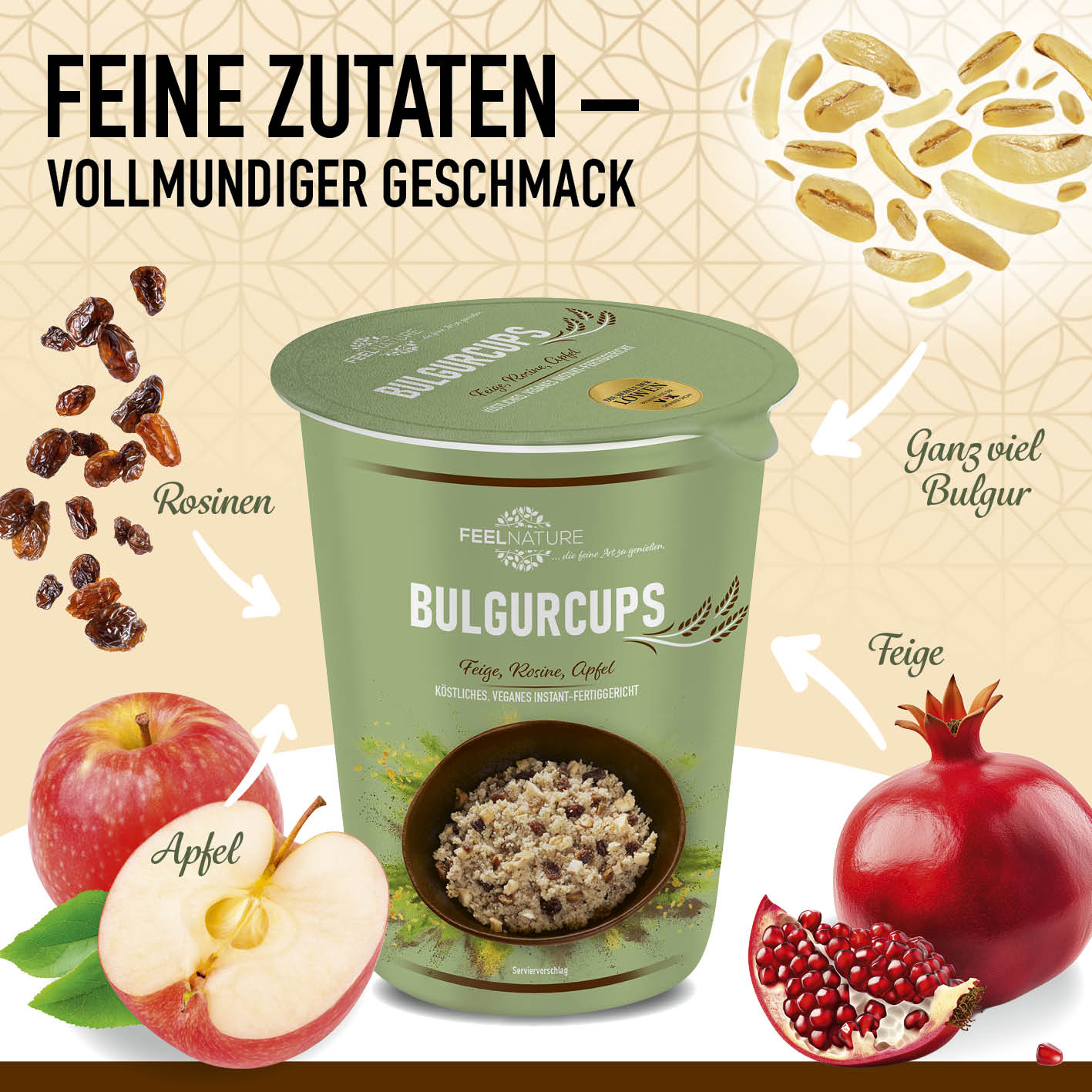 Bulgurcups - 6x Subtropical - Feige, Rosine & Apfel