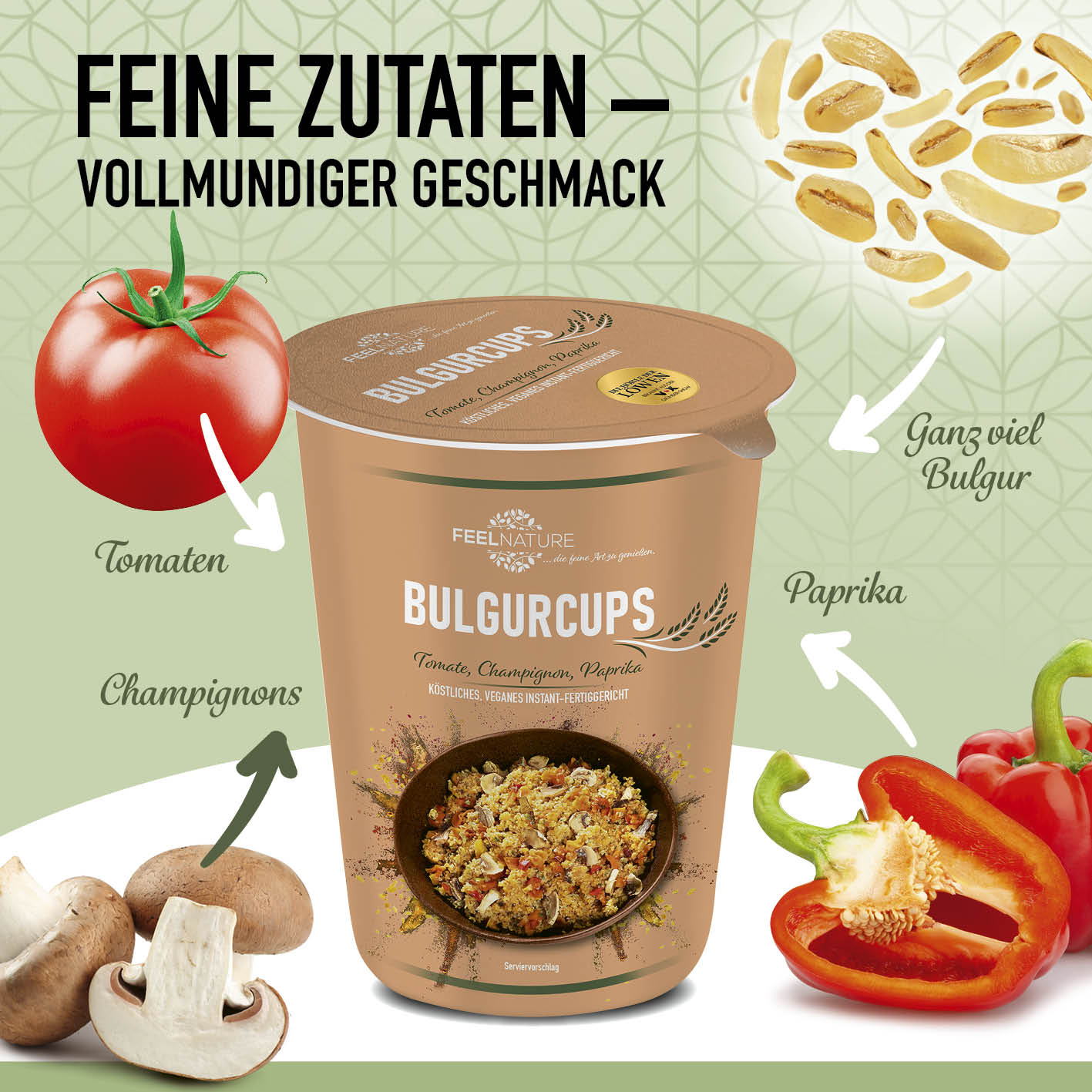 Bulgurcups - 6x Vegetables - Tomate, Champignon & Paprika