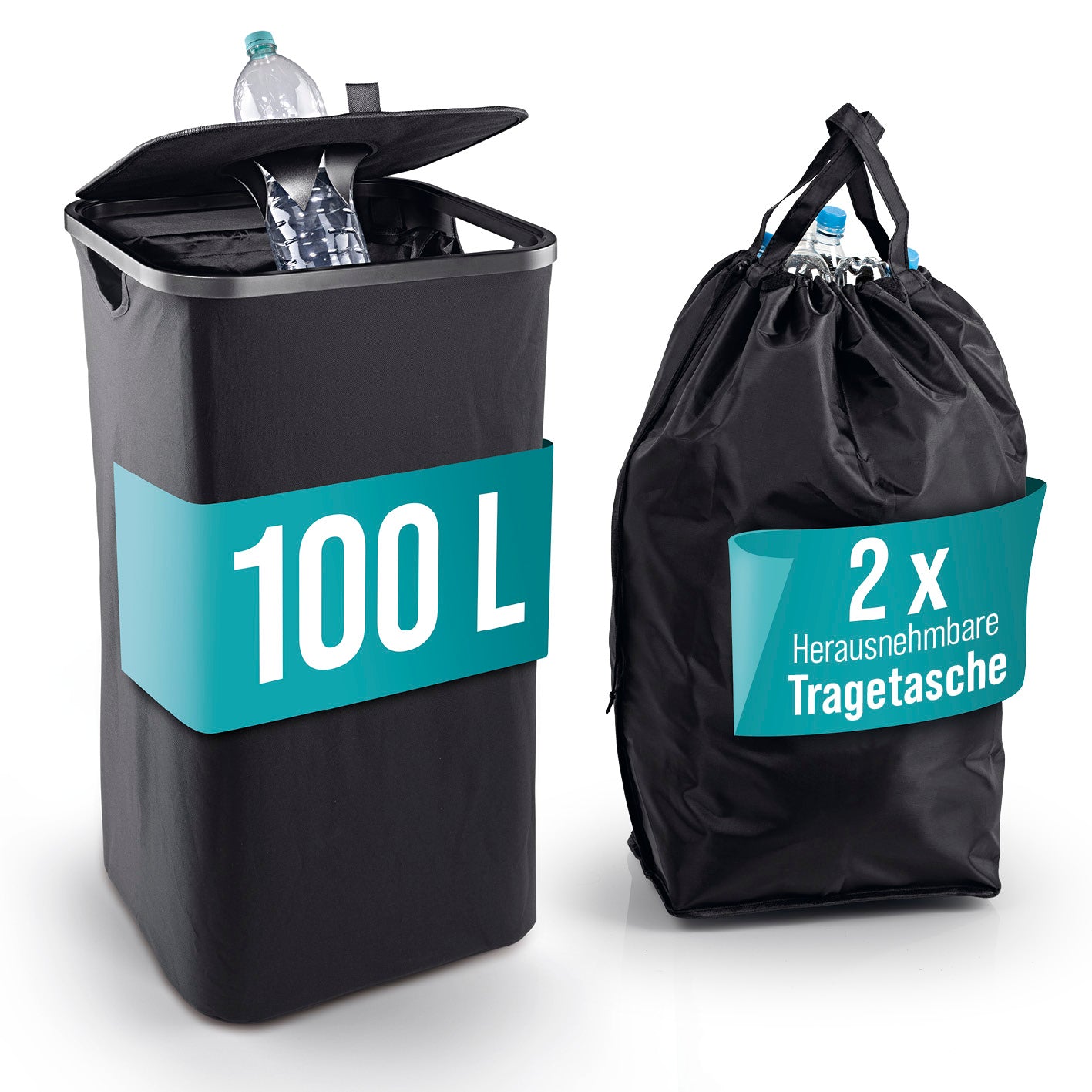 Pfandflaschen-Sammelbehälter - Schwarz