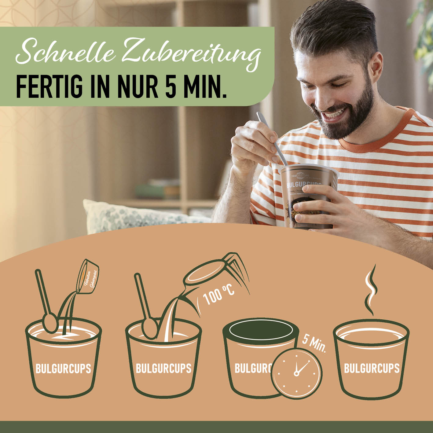 Bulgurcups - 6er Try-Me-Set mit Kisir, Vegetables & Subtropical