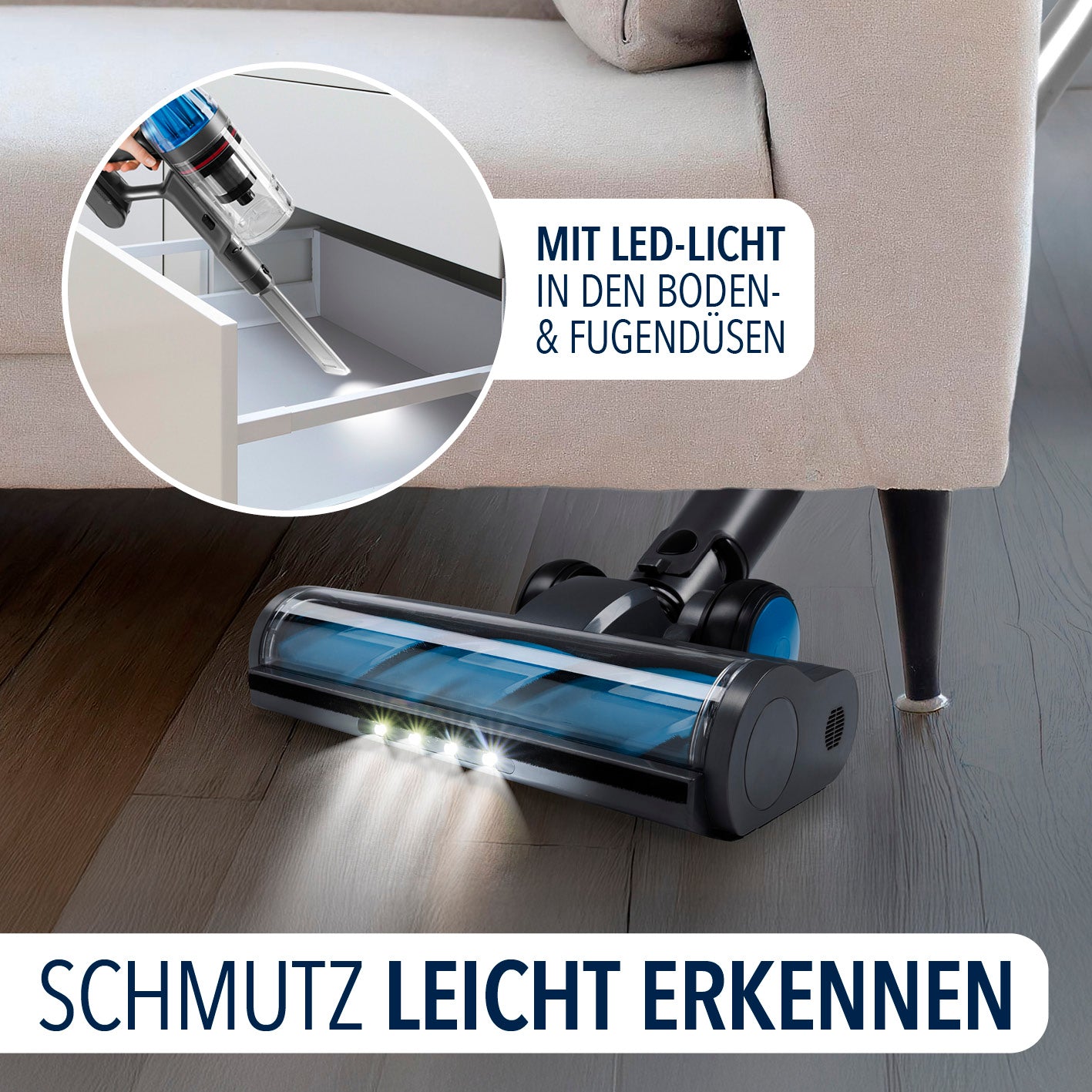 AeroTech 500 Staubsauger mit Absaugstation – Grau-Silber