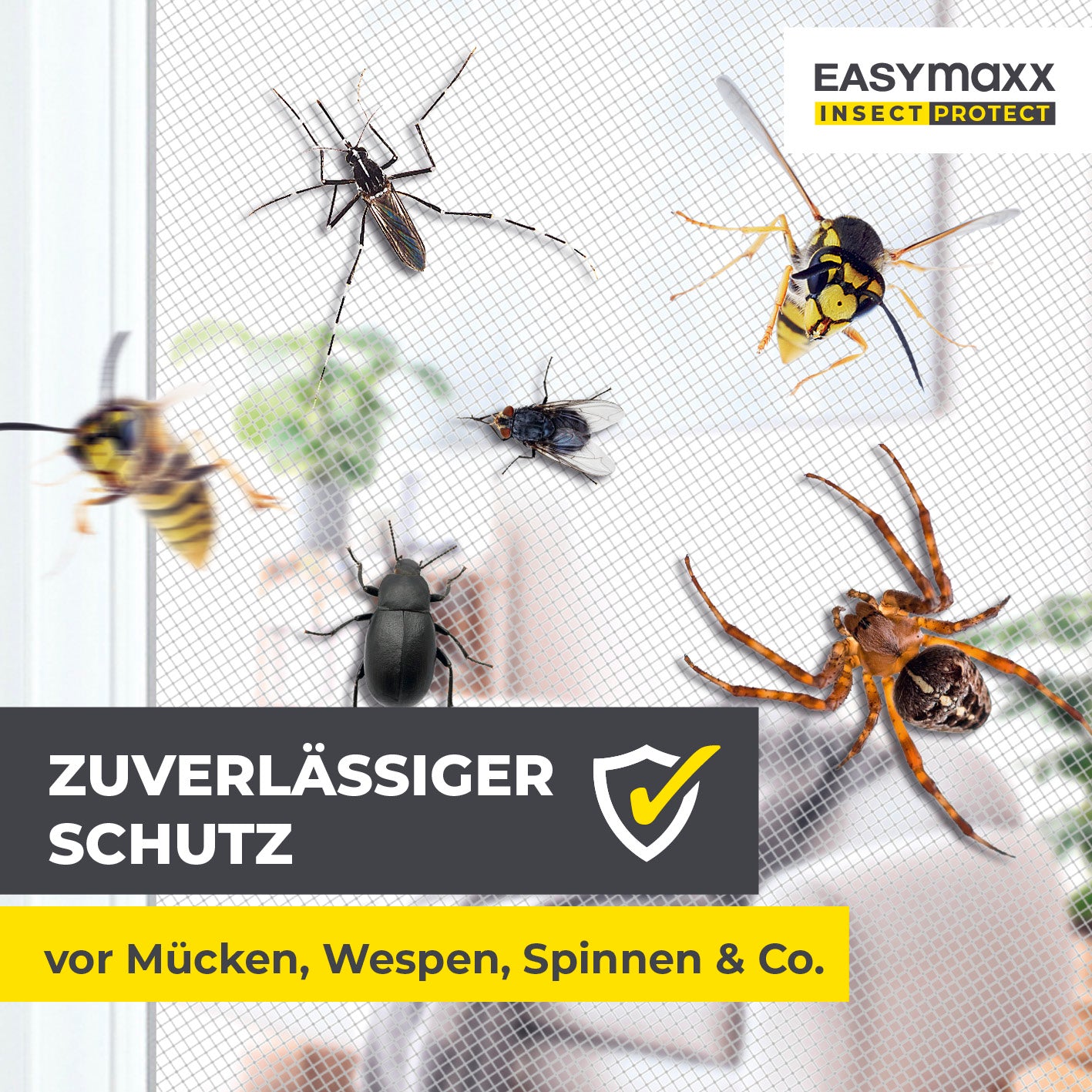 Insektenschutzgitter mit Magnetbefestigung - 130 x 150 cm - Weiß