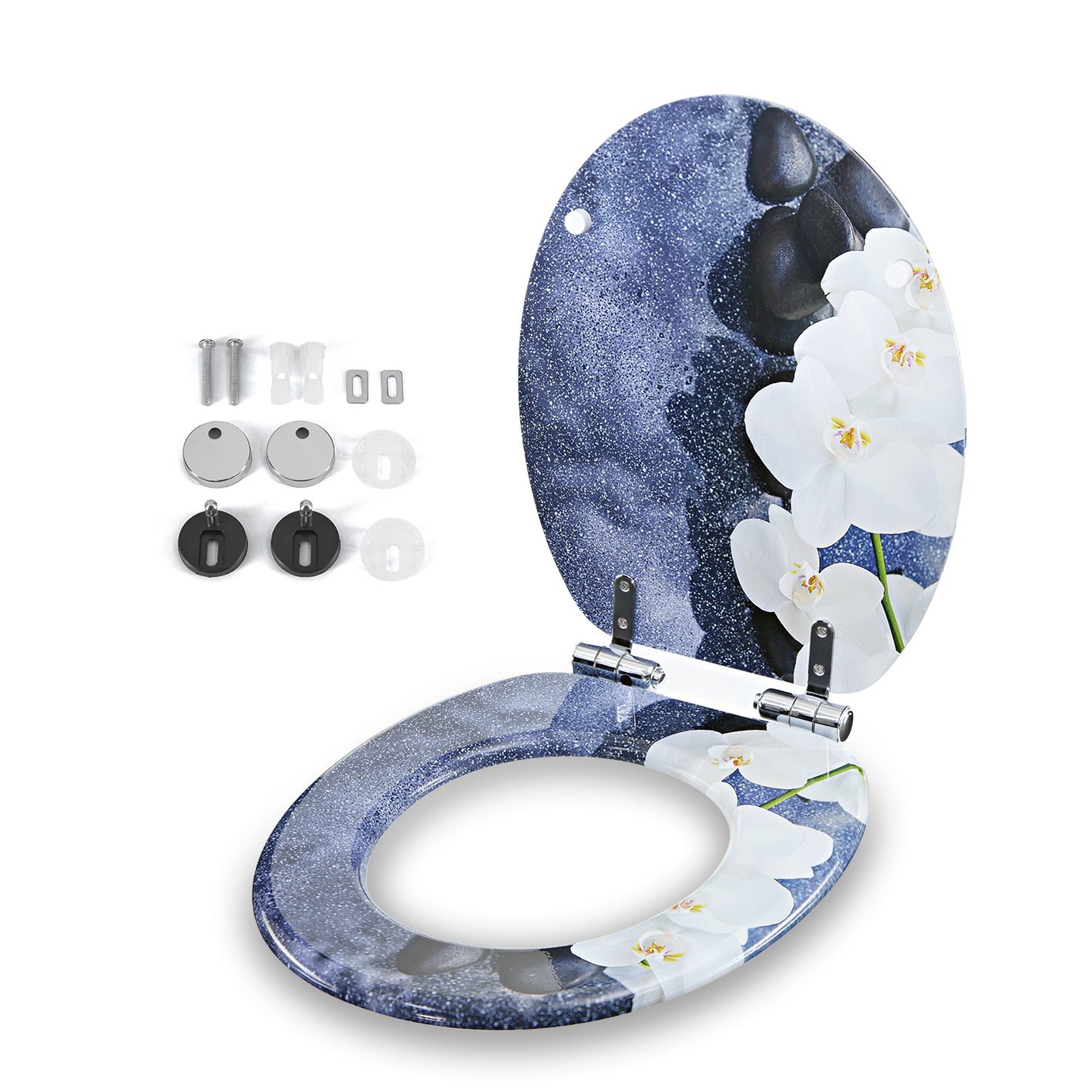 Toilettendeckel - oval - Absenkautomatik - Dunkelgrau
