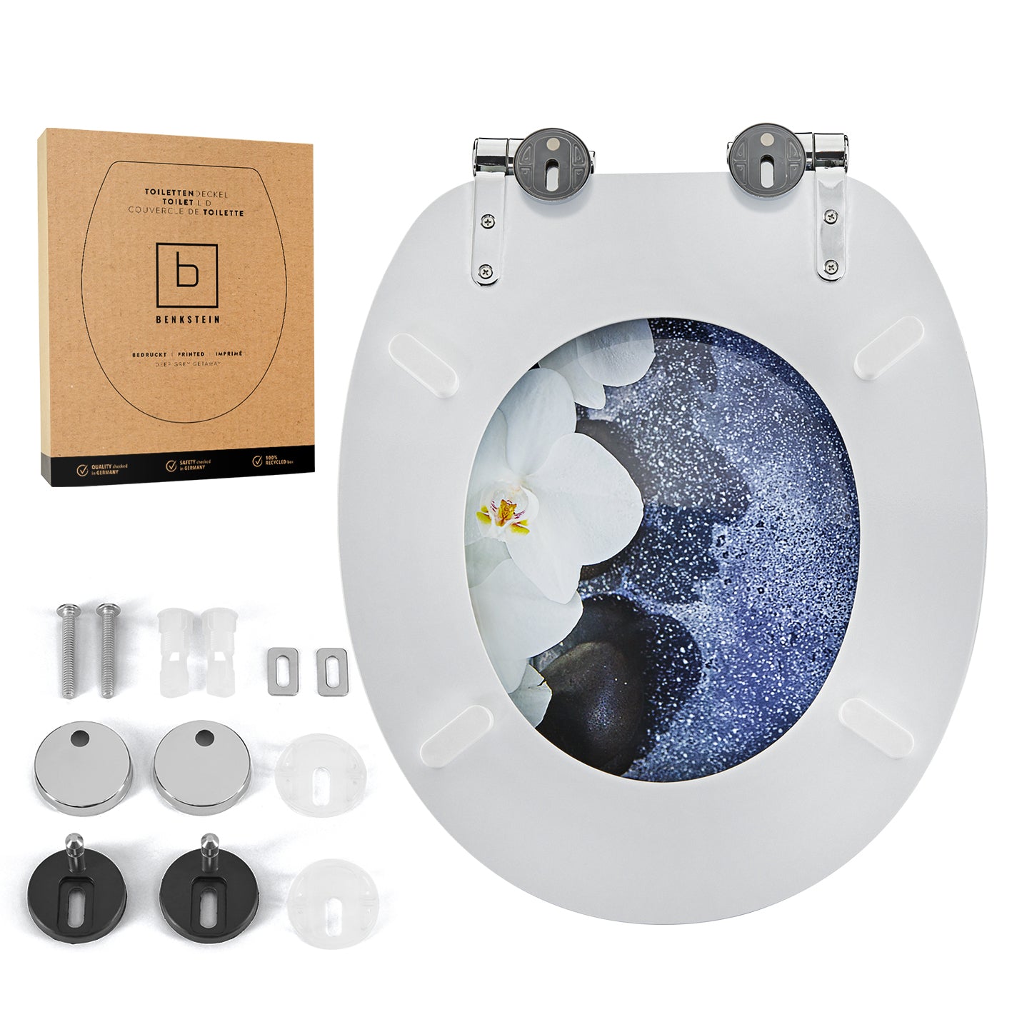 Toilettendeckel - oval - Absenkautomatik - Dunkelgrau