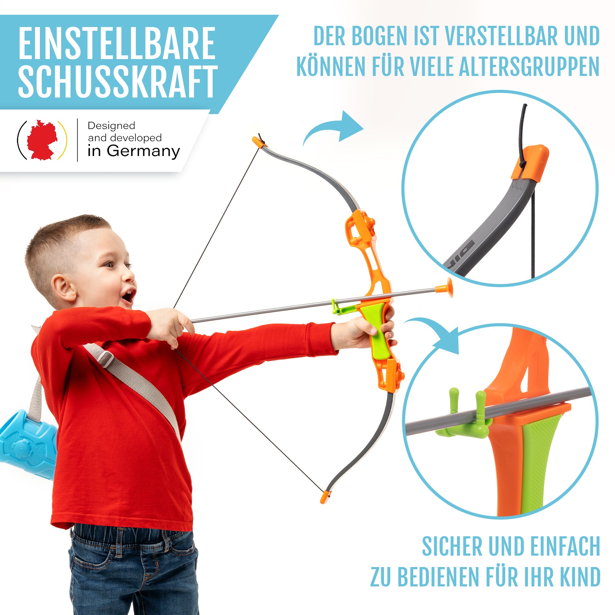 Pfeil und Bogen Kinder Spielzeug Set - ab 6 Jahre