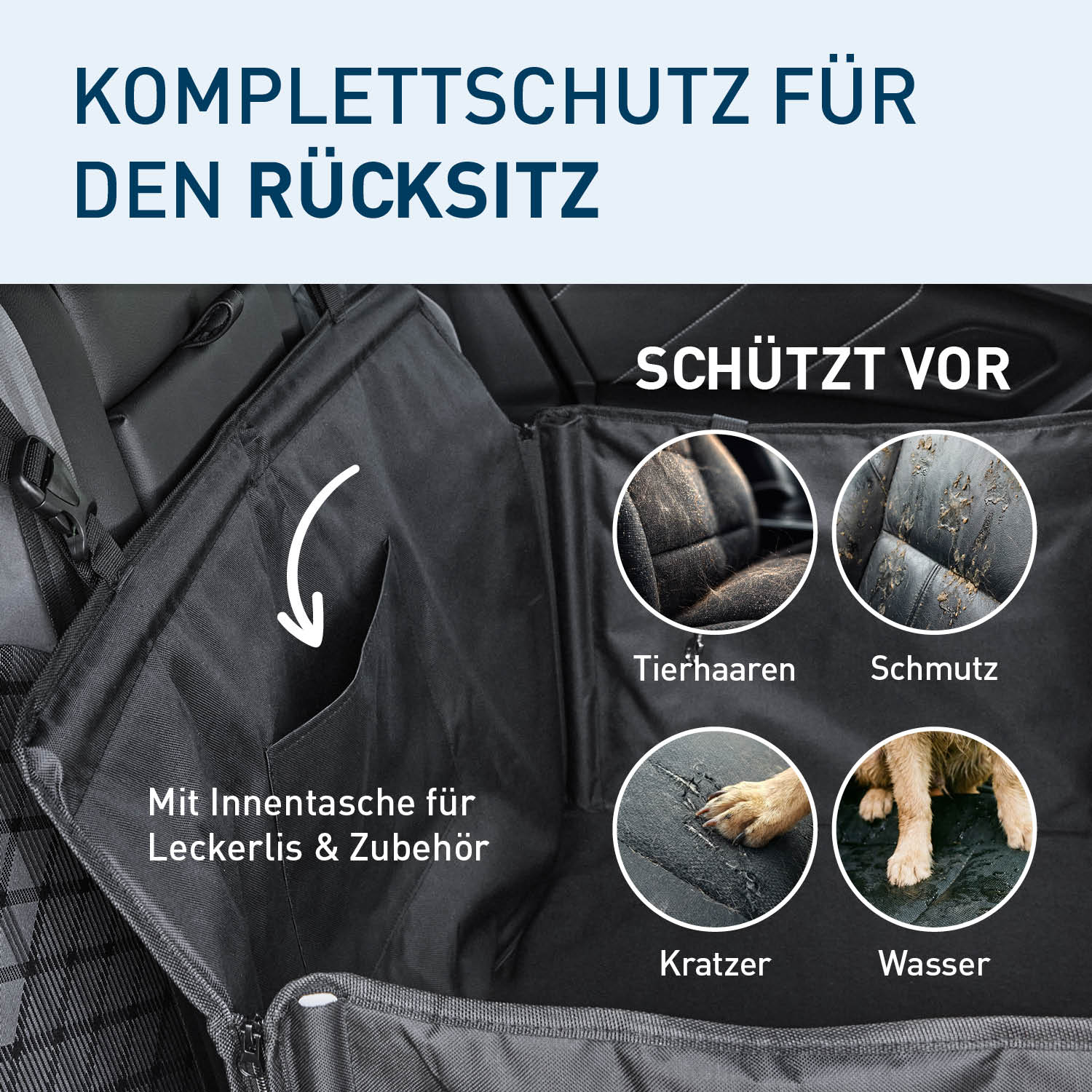 Hundeautositz – wasserfeste Hundebox – S