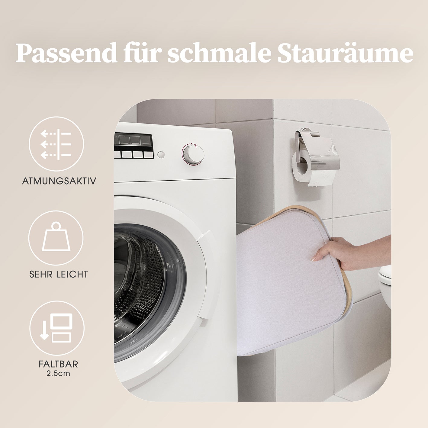 Aufbewahrungskorb "Adrian" 40 l - Beige/Grau