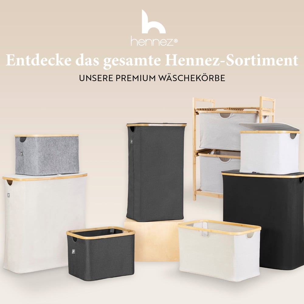 Bambus-Regal Bad hellgrau mit zwei Etagen und vielseitigen Aufbewahrungskörben aus robustem Bambusrahmen für Bad und Wäschebereich